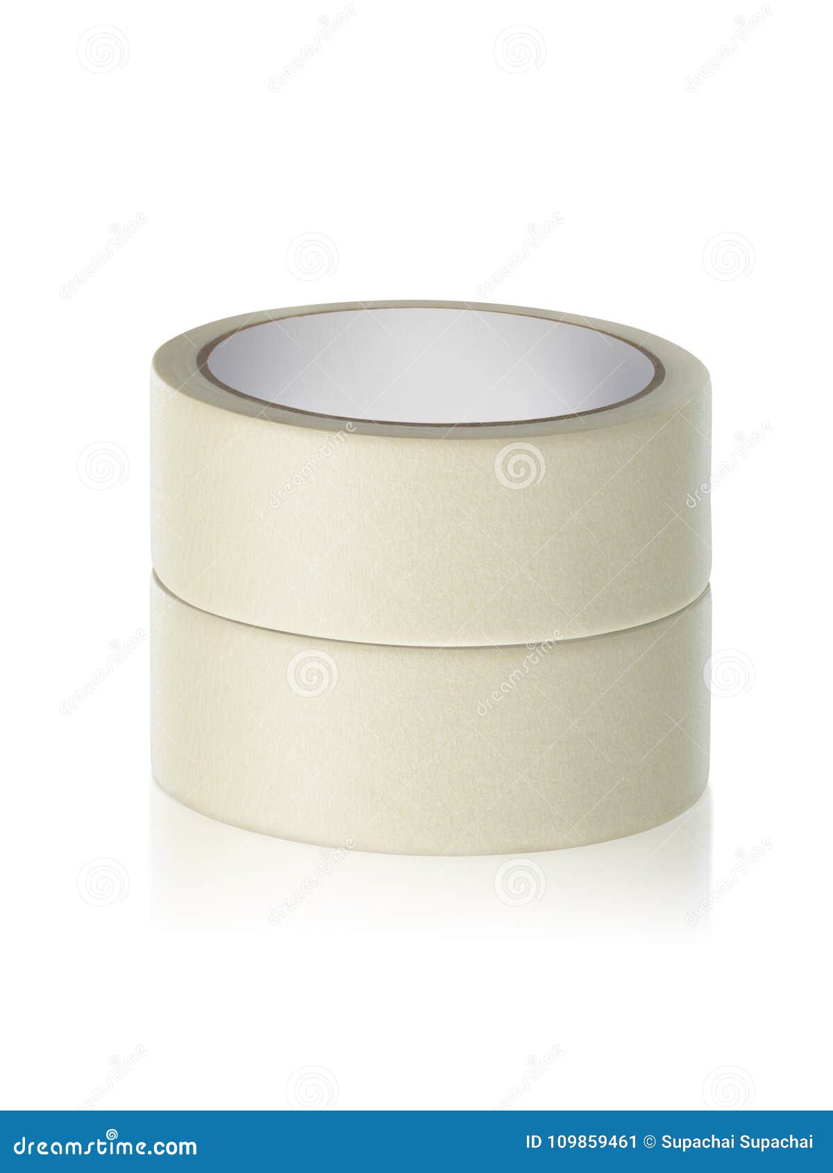 Roll Adhesive Tape, On Isolated White Background Stock Image - Image of