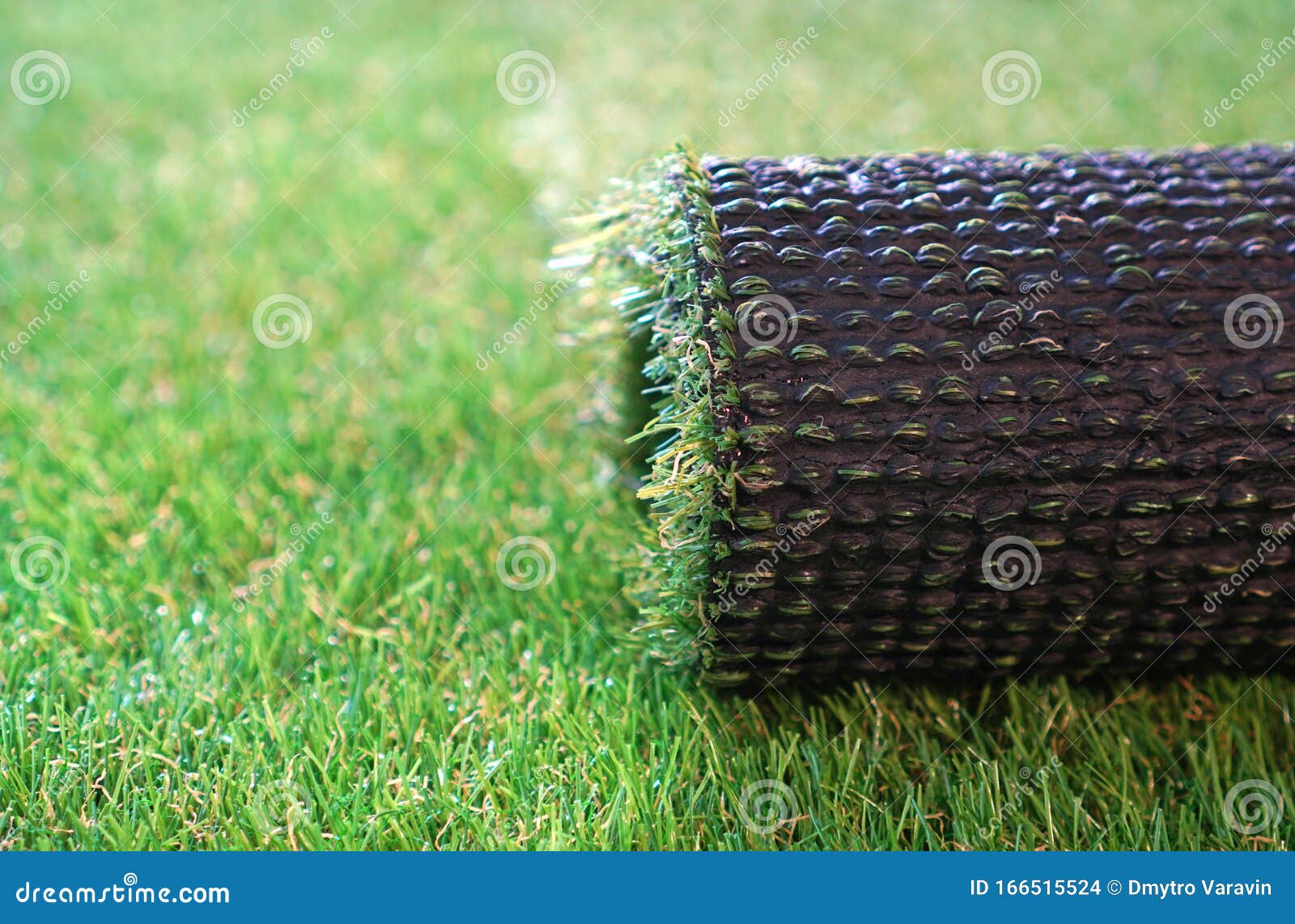 Roll of an Artificial Grass. Stock Photo Image of luxury, floor