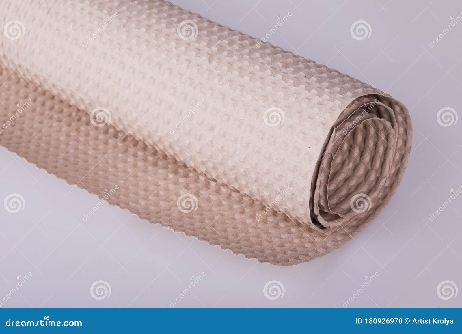 Roll of Beige Wrapping Paper on a White Background. Stock Photo - Image of  craft, flexible: 180926970