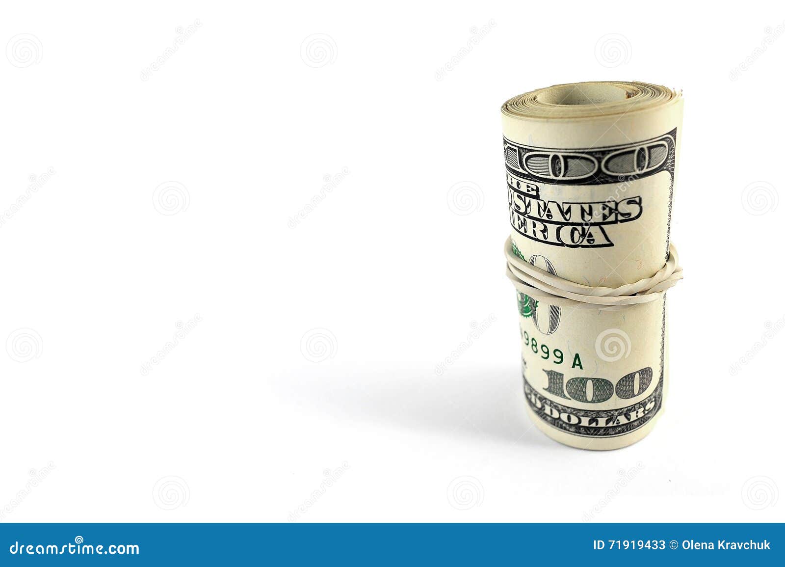 Roll of Bills on One Hundred Dollars Stock Image Image of green, loan