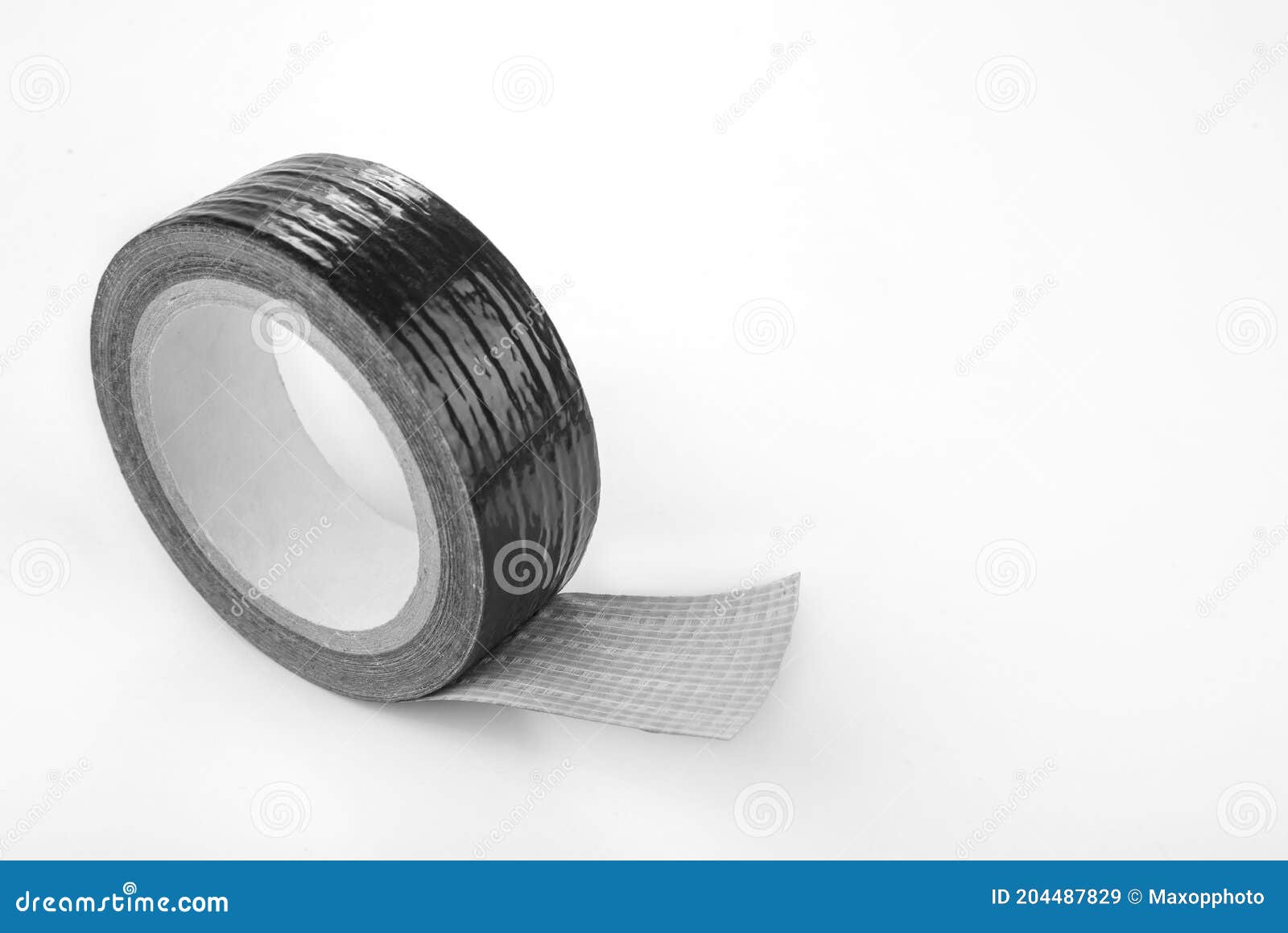 Roll of the Black Duct Tape for Repair on a White Stock Image Image