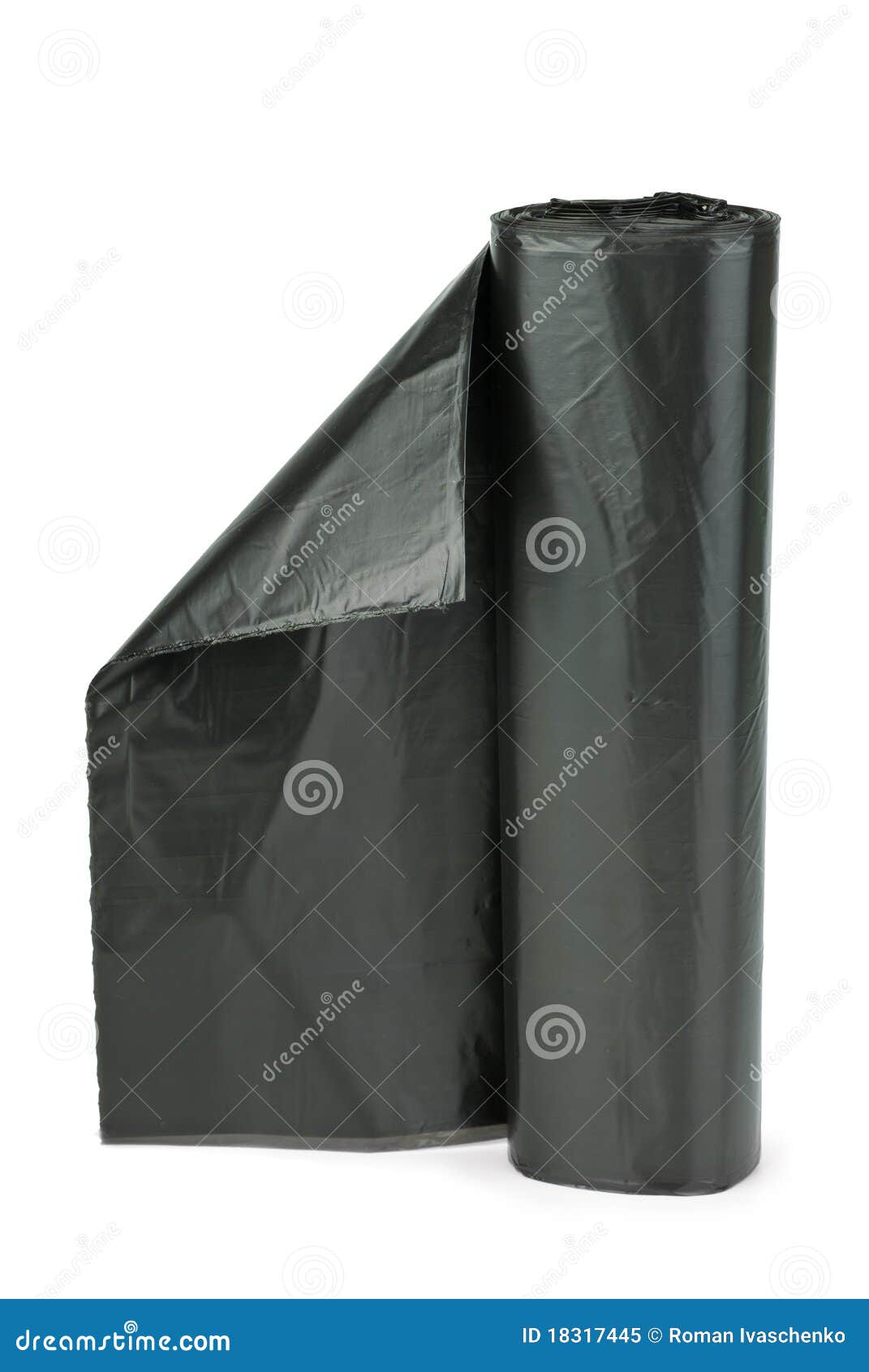 Roll of Black Plastic Garbage Bags Stock Image Image of waste, plastic 18317445