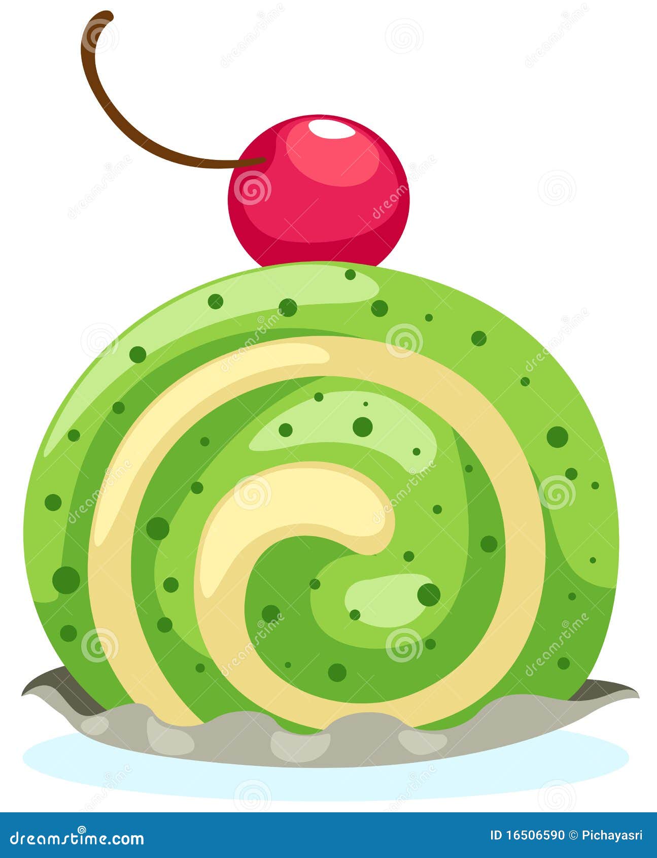 Roll Cake Sweets Hand Drawn Doodle Vector Illustration. Confectionary