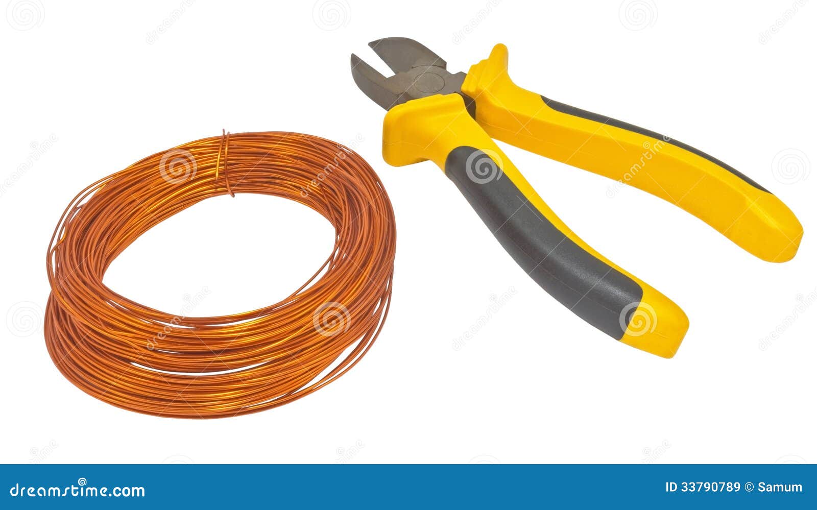 A roll of copper wire stock image. Image of industrial 33790789