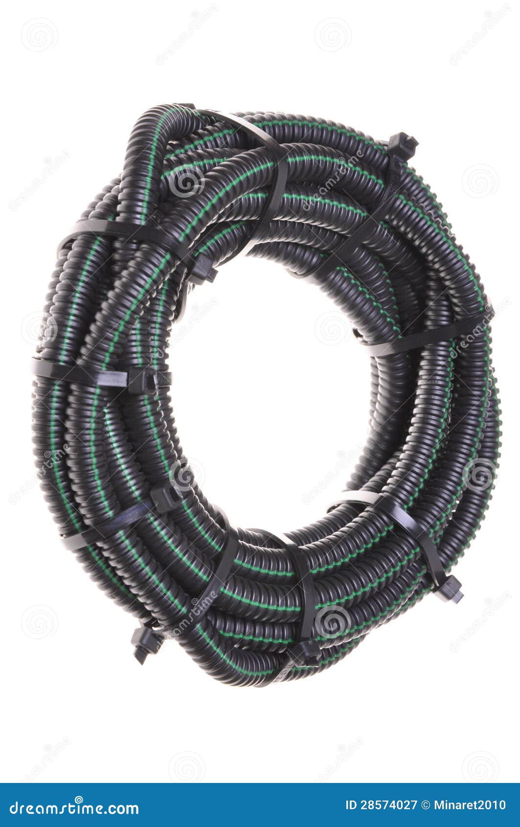 Roll Of Corrugated Pipe For Electrical Cables RoyaltyFree Stock Photography