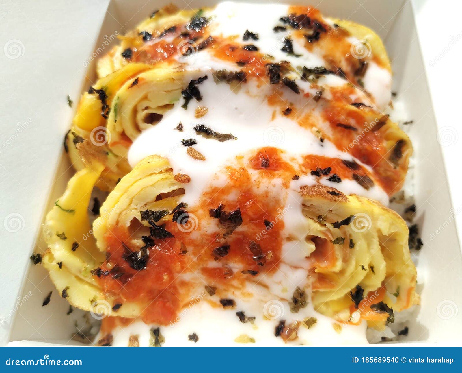 Roll Egg Mayo stock photo. Image of meat, curry, snack 185689540