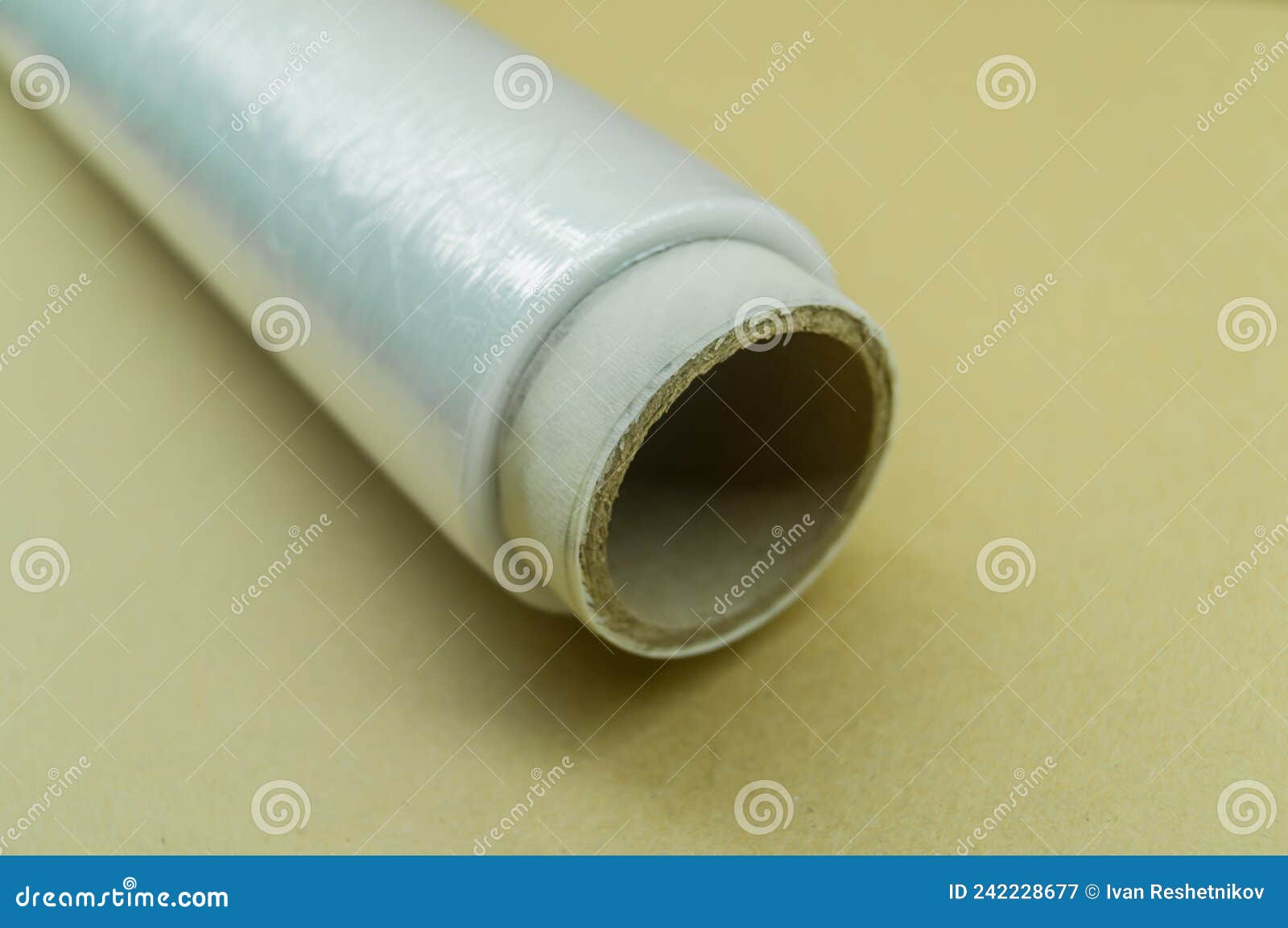Roll of Food Stretch Film for Food Packaging. Packaging Film in a Roll