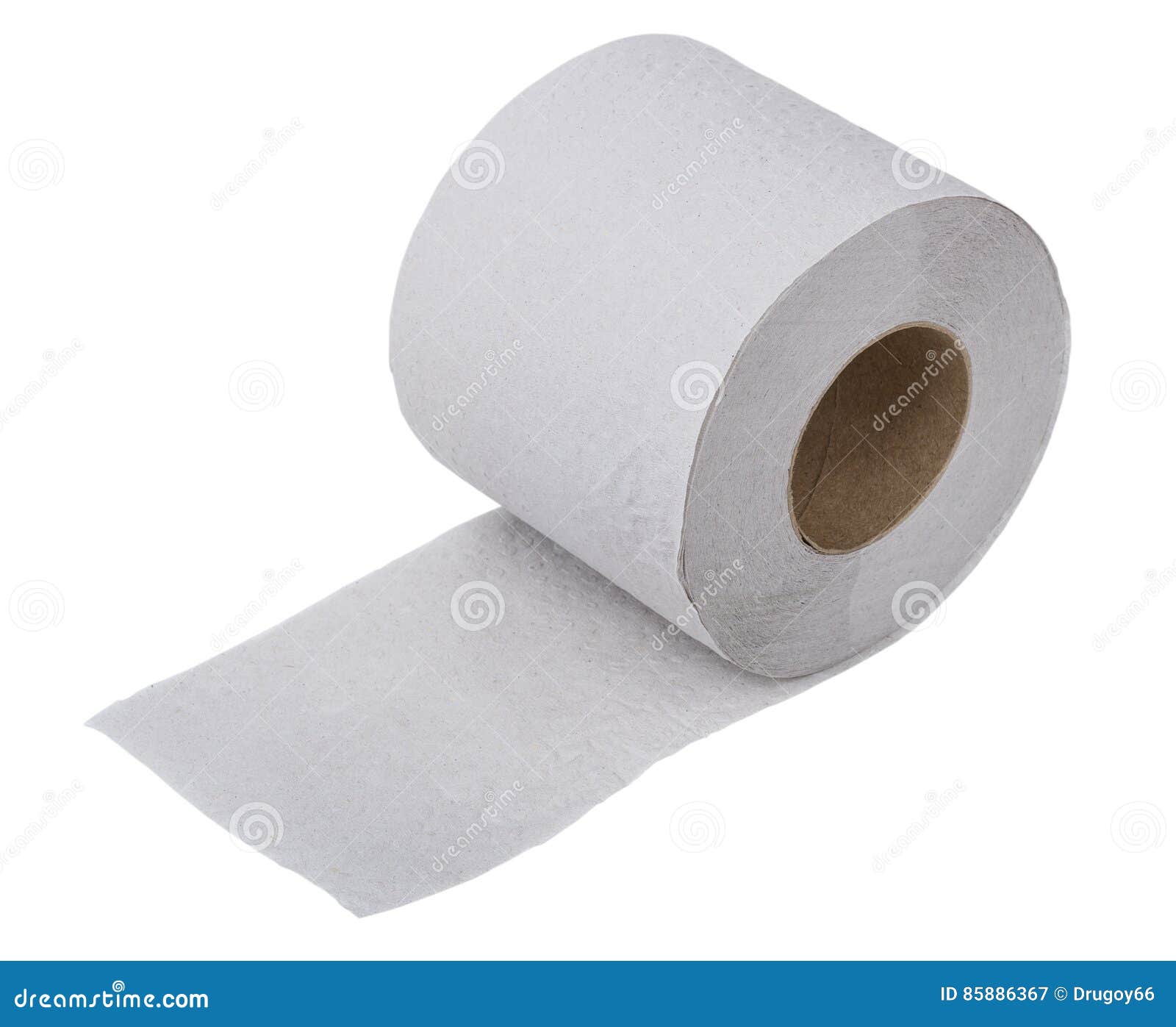 Roll of Grey Toilet Paper Isolated on White Stock Image Image of