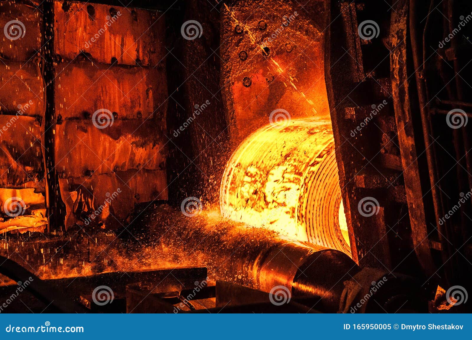 Roll of Hot Metal on the Conveyor Belt Stock Image Image of conveyor
