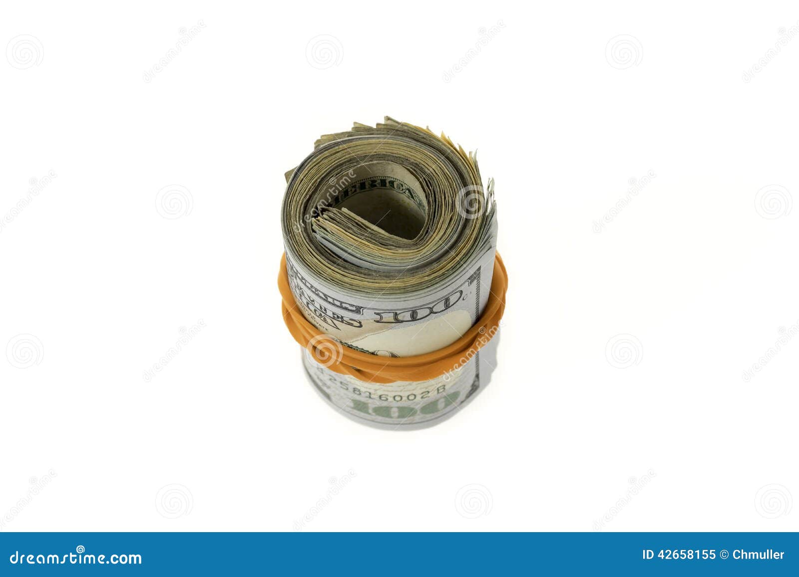 Roll of a Hundred Dollars Bills Stock Image Image of capital, bunch