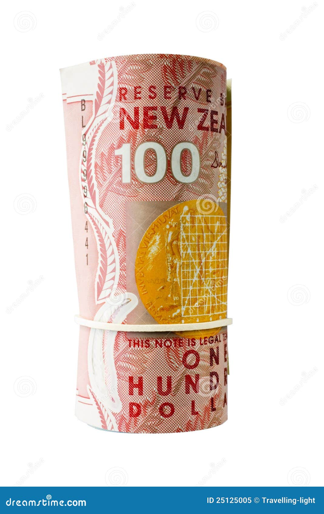 Roll of New Zealand Banknotes Stock Image Image of money, elastic 25125005