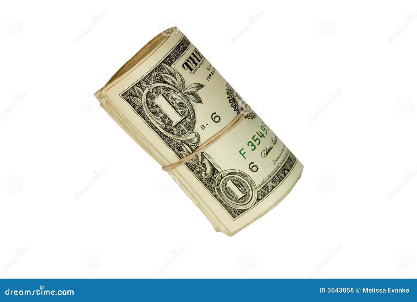 Roll Of One Dollar Bills Royalty Free Stock Photos - Image: 3643058