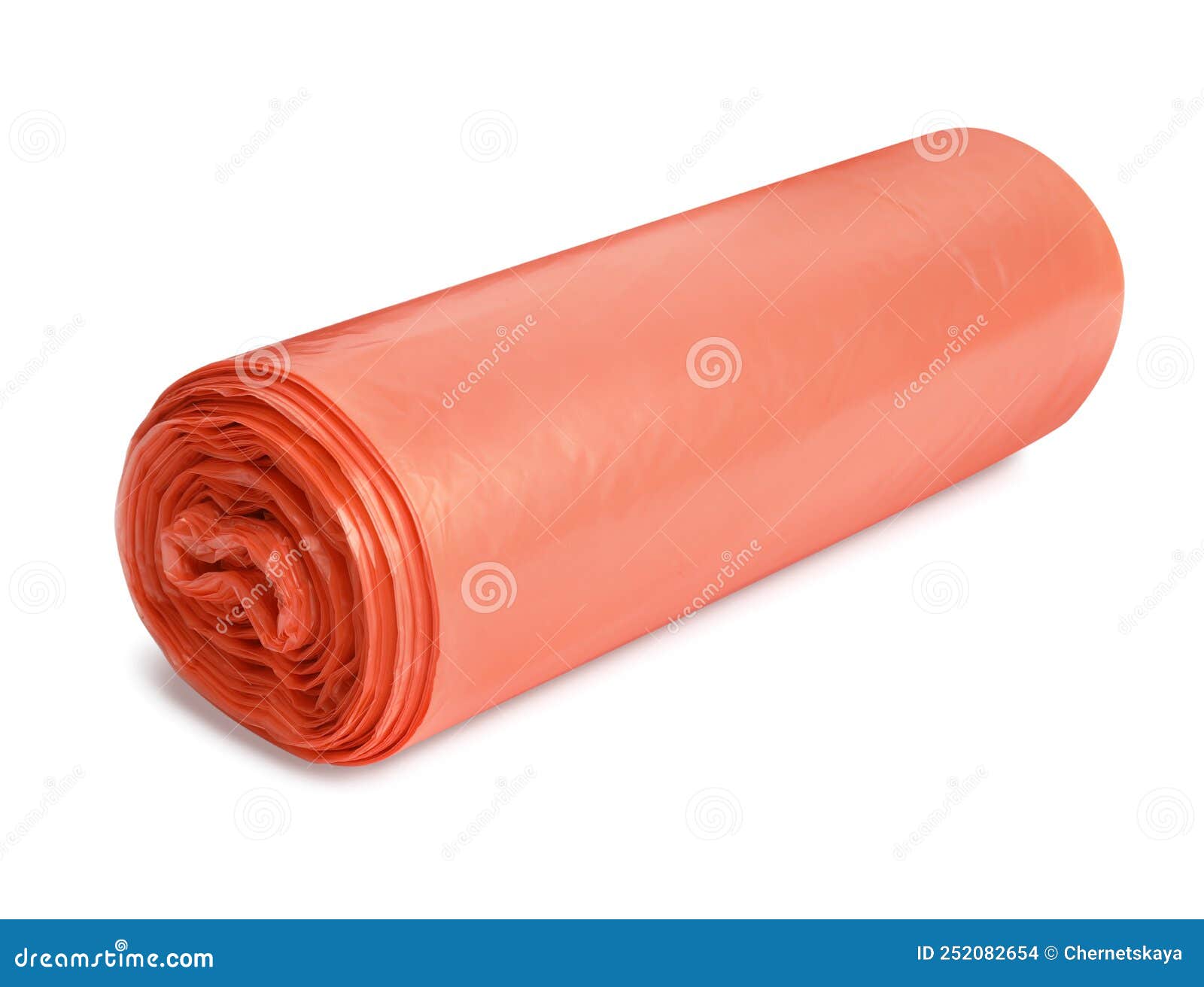 Roll of Orange Garbage Bags Isolated on White Stock Photo Image of