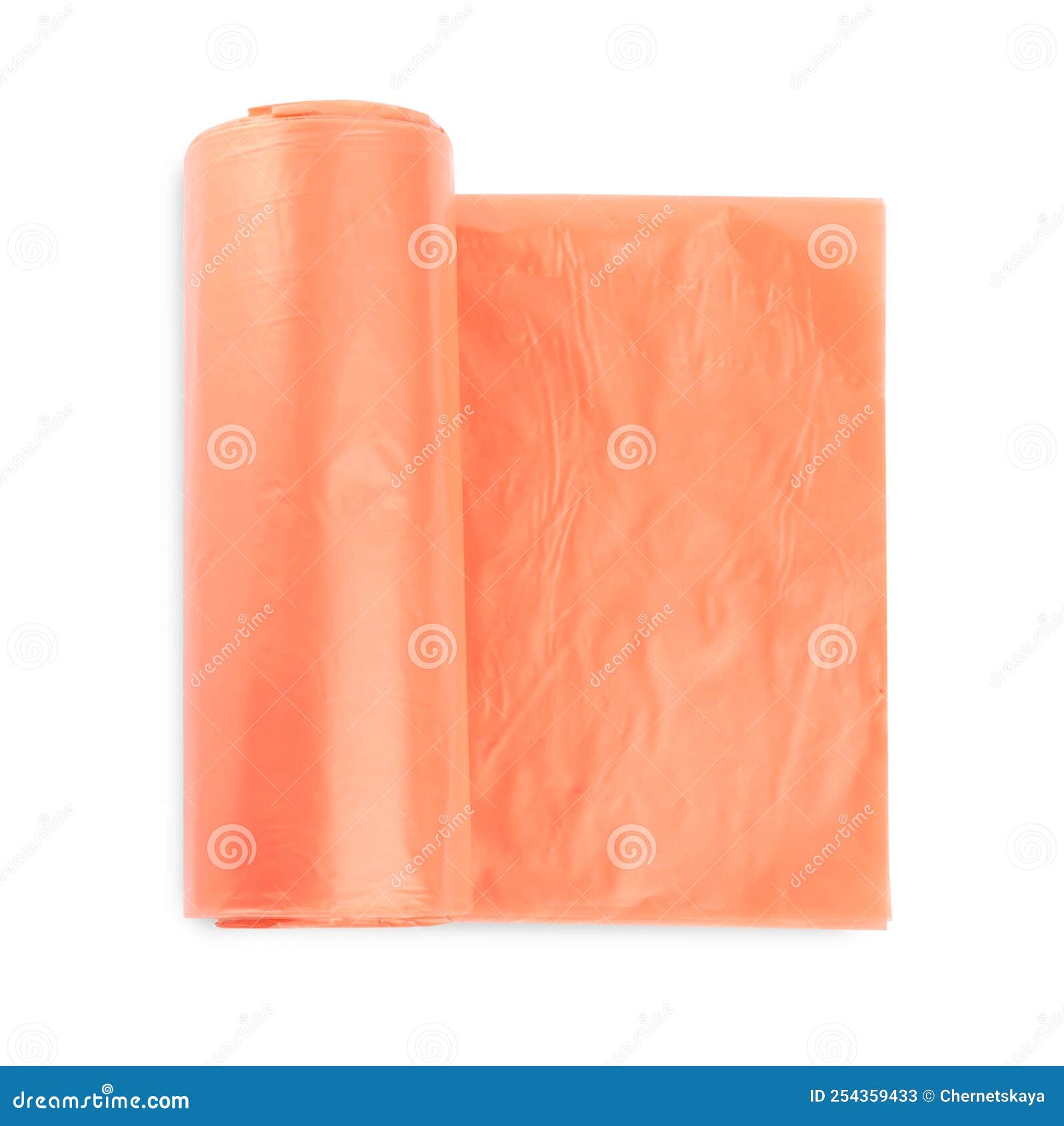Roll of Orange Garbage Bags Isolated, Top View Stock Image Image of