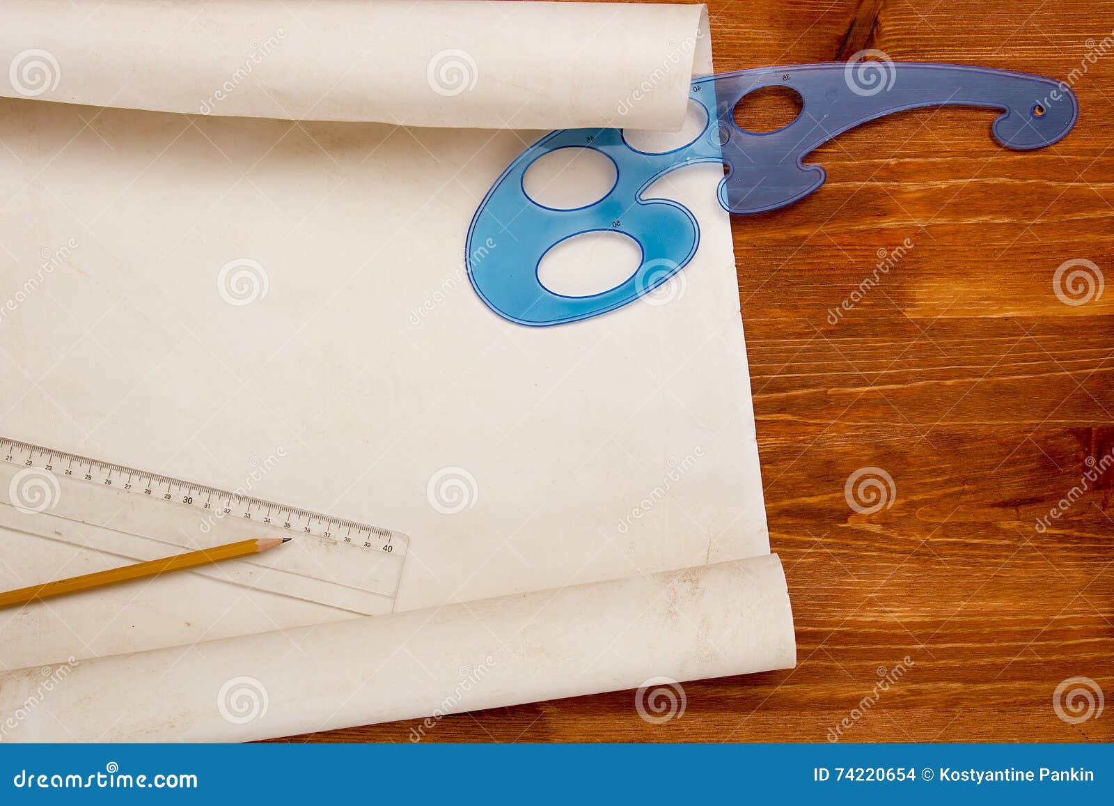 Roll of paper drawings stock photo. Image of industrial 74220654