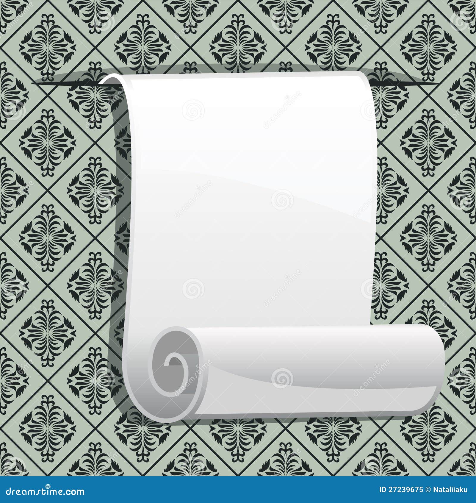 Roll of Paper on Seamless Wallpaper for Text Stock Vector - Illustration of decoration, decorative: 27239675 Roll of Paper on Seamless Wallpaper for Text Stock Vector - Illustration of decoration, decorative: 27239675