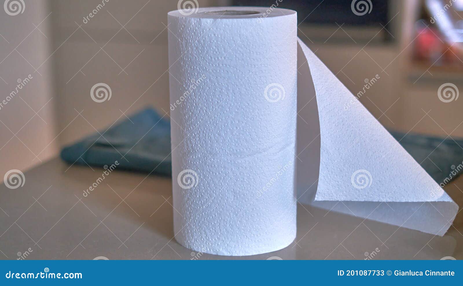 Roll of Paper Towels on Kitchen Table Stock Image Image of recycled