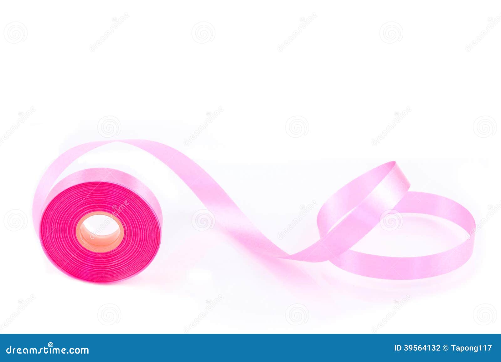 Roll of pink ribbon stock photo. Image of roll, white 39564132