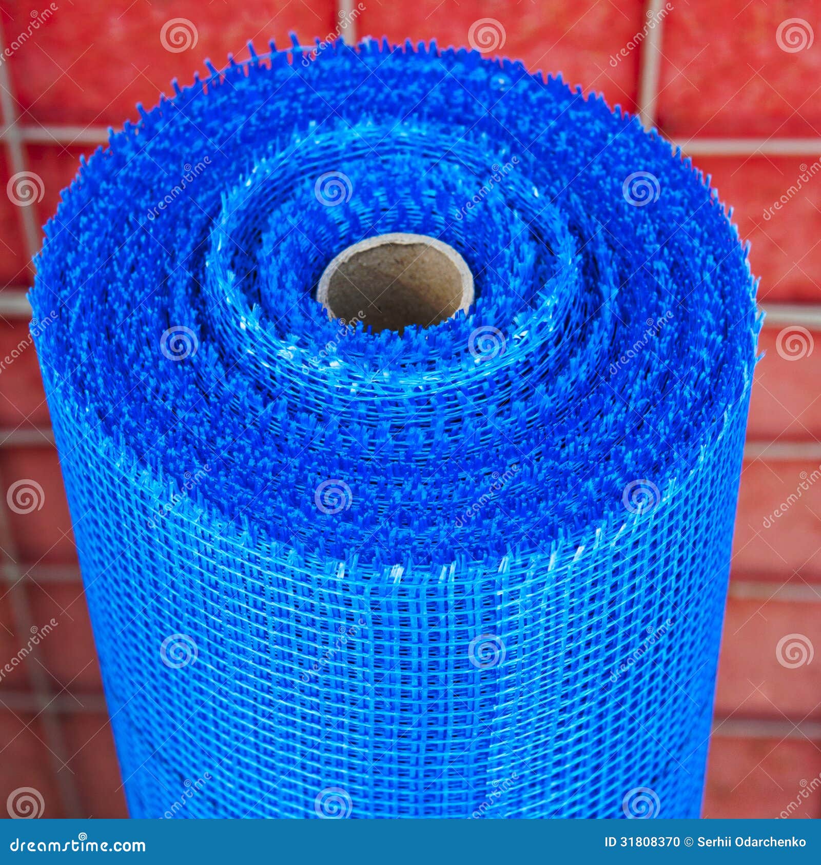 Roll of Plastic Mesh on Red Background Stock Photo - Image of mesh, brick:  31808370