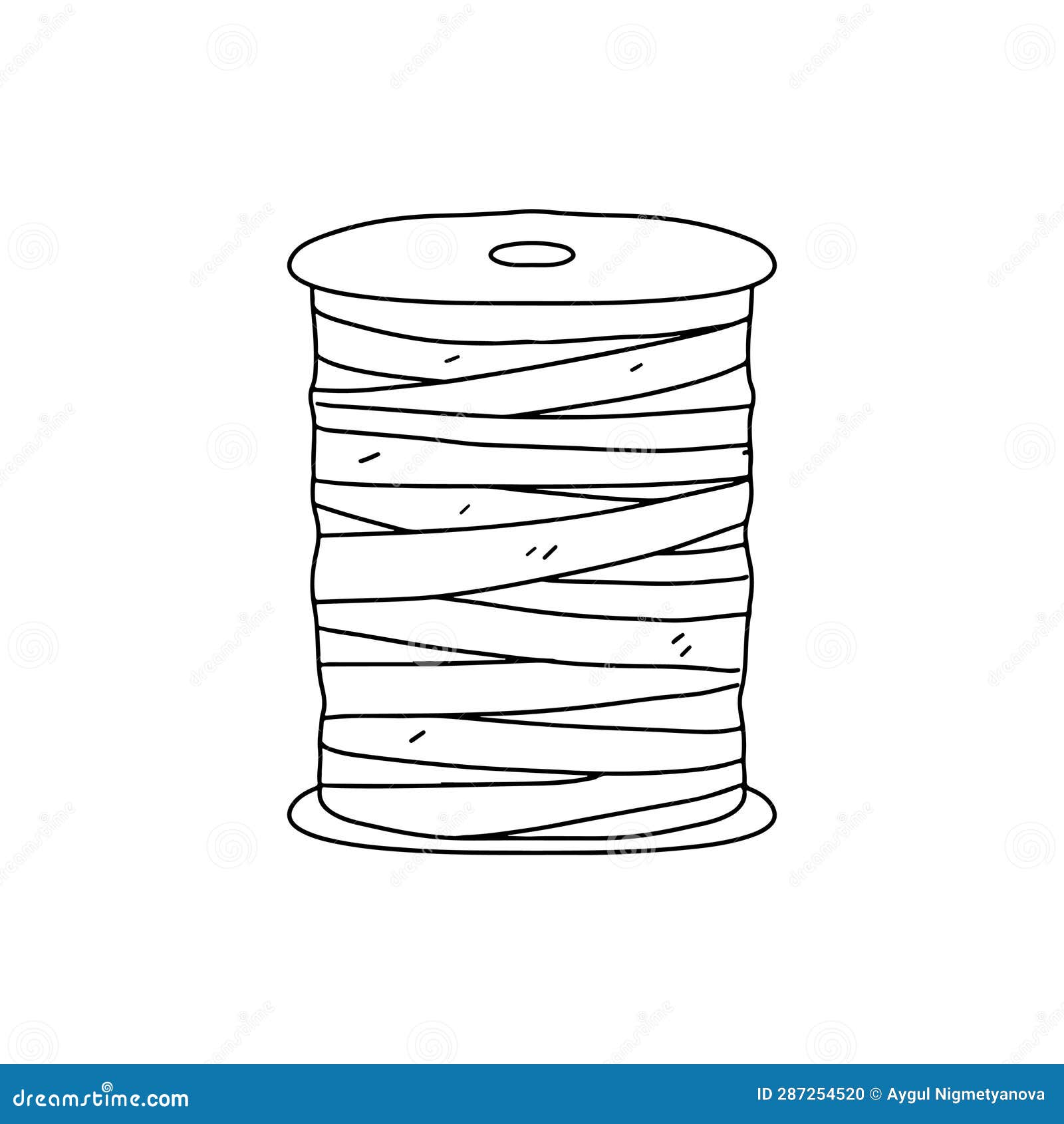 Roll of Rope. Hand Drawn Doodle Style. Vector Illustration Isolated on ...