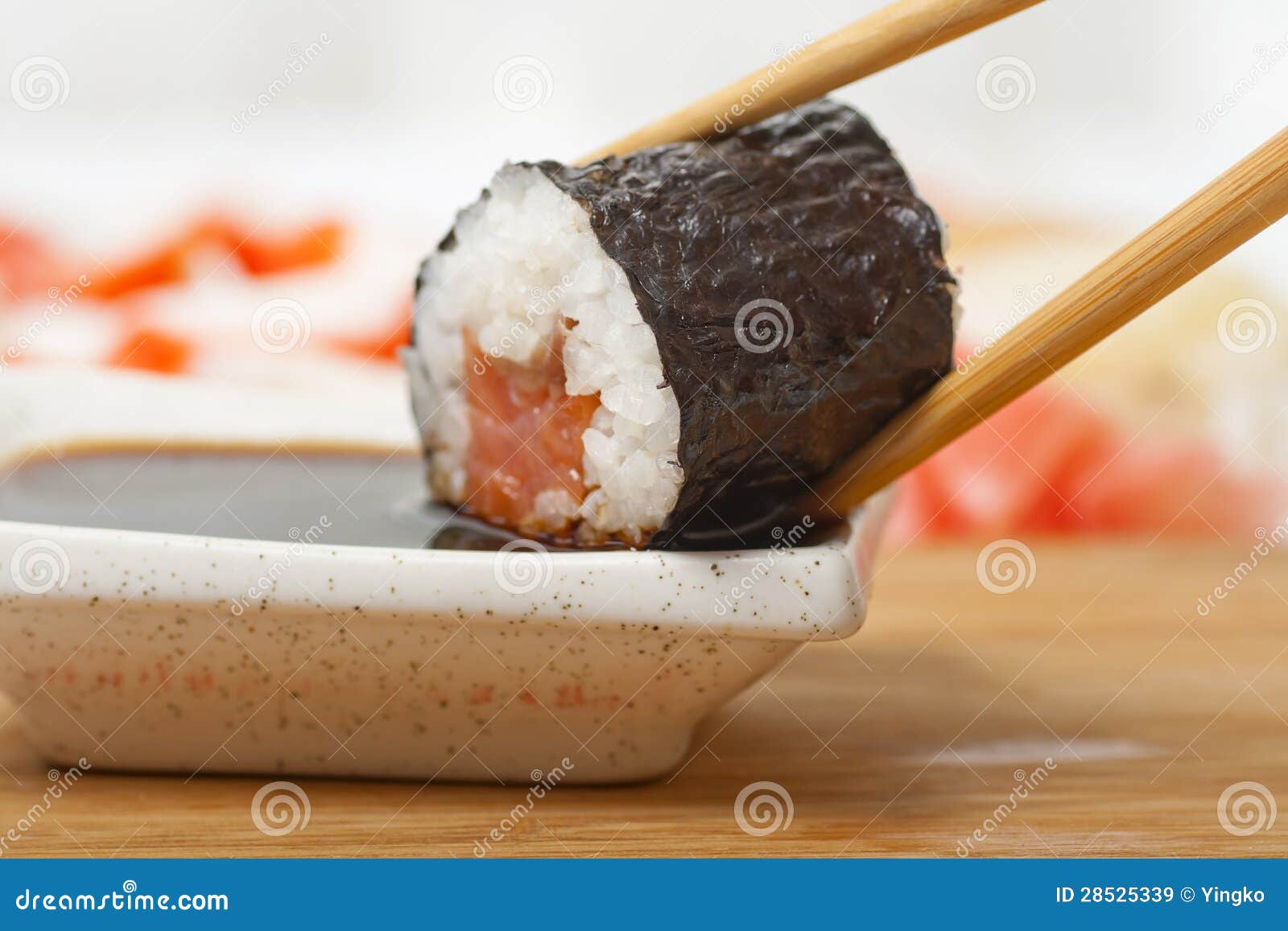 Roll in soy sauce stock image. Image of delicious, rice 28525339