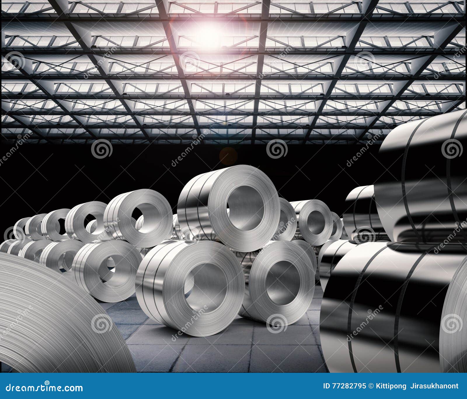Roll of Steel Sheets in Factory Stock Illustration Illustration of