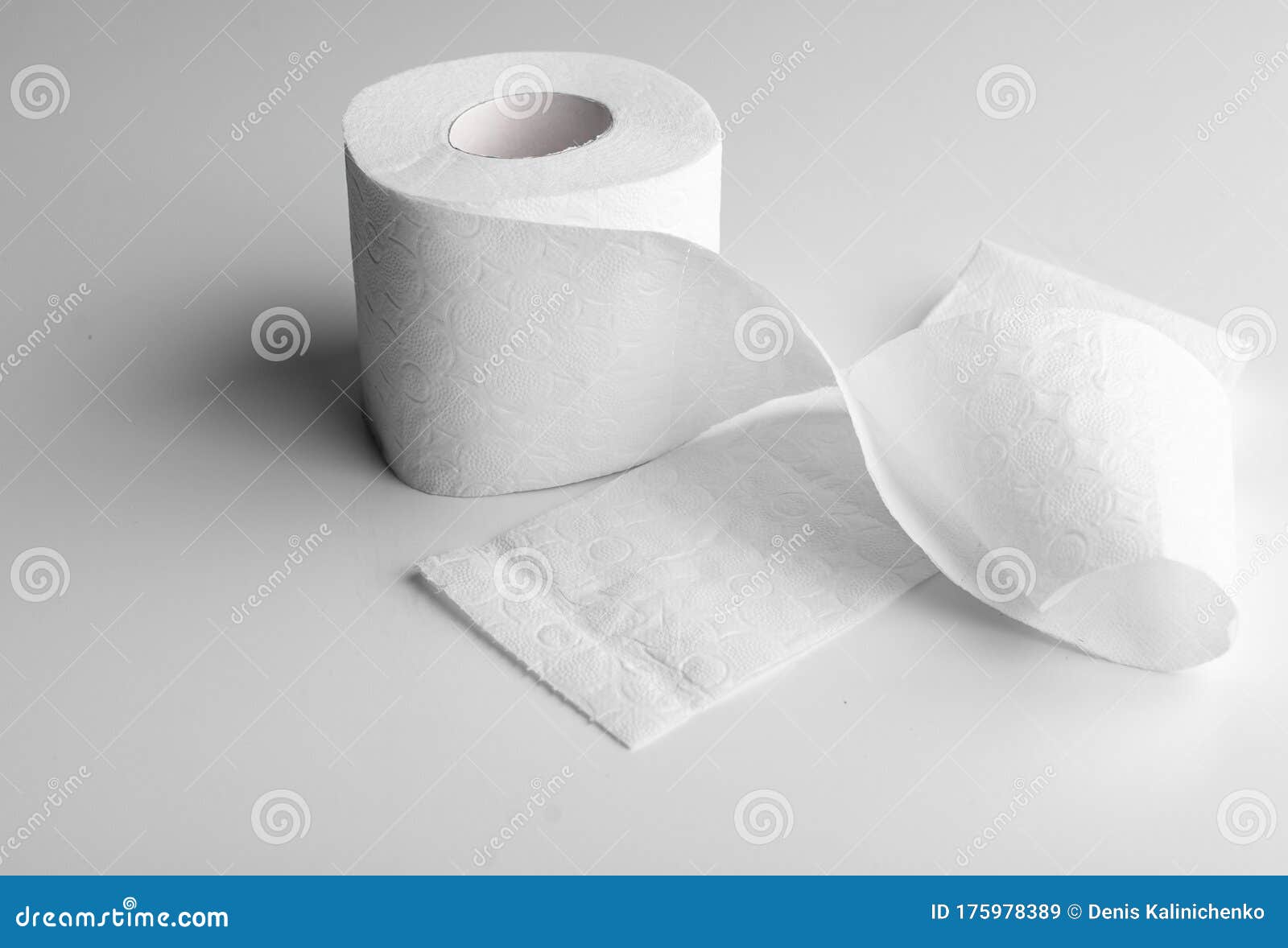 Roll of Toilet Paper or Tissue Isolated on White Stock Image Image of
