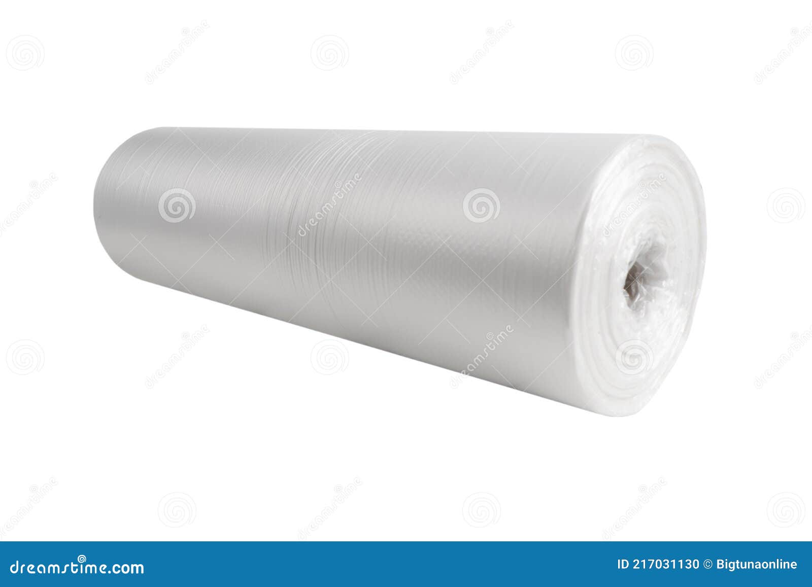 Roll of Transparent Packaging Plastic Bags Isolated on White Background  with Clipping Path Stock Photo - Image of plastic, single: 217031130