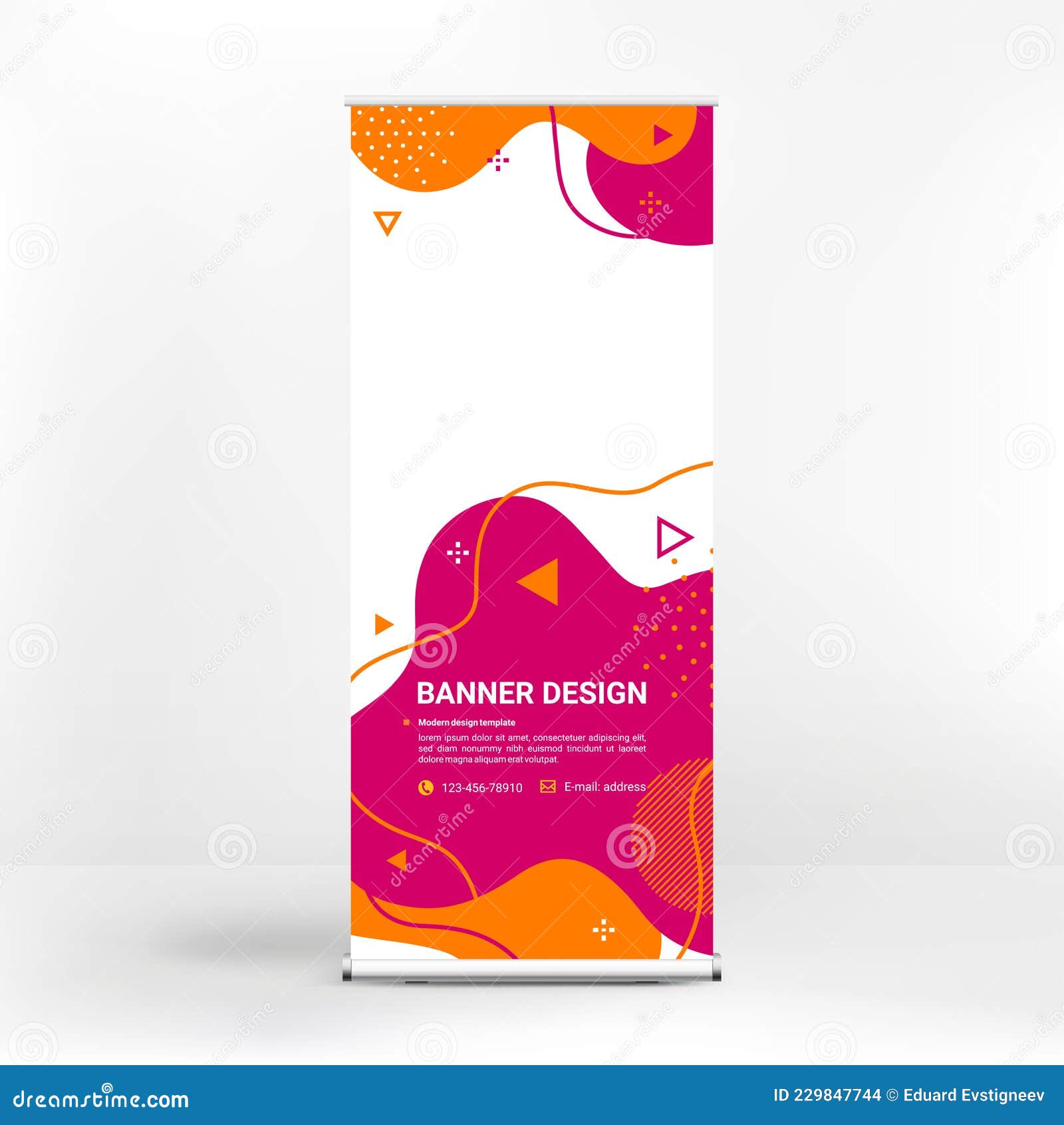 Roll-up Banner Design, Creative Background of Graphic Shapes, Modern Design  for Outdoor Advertising Stock Vector - Illustration of abstract, roadshow:  229847744