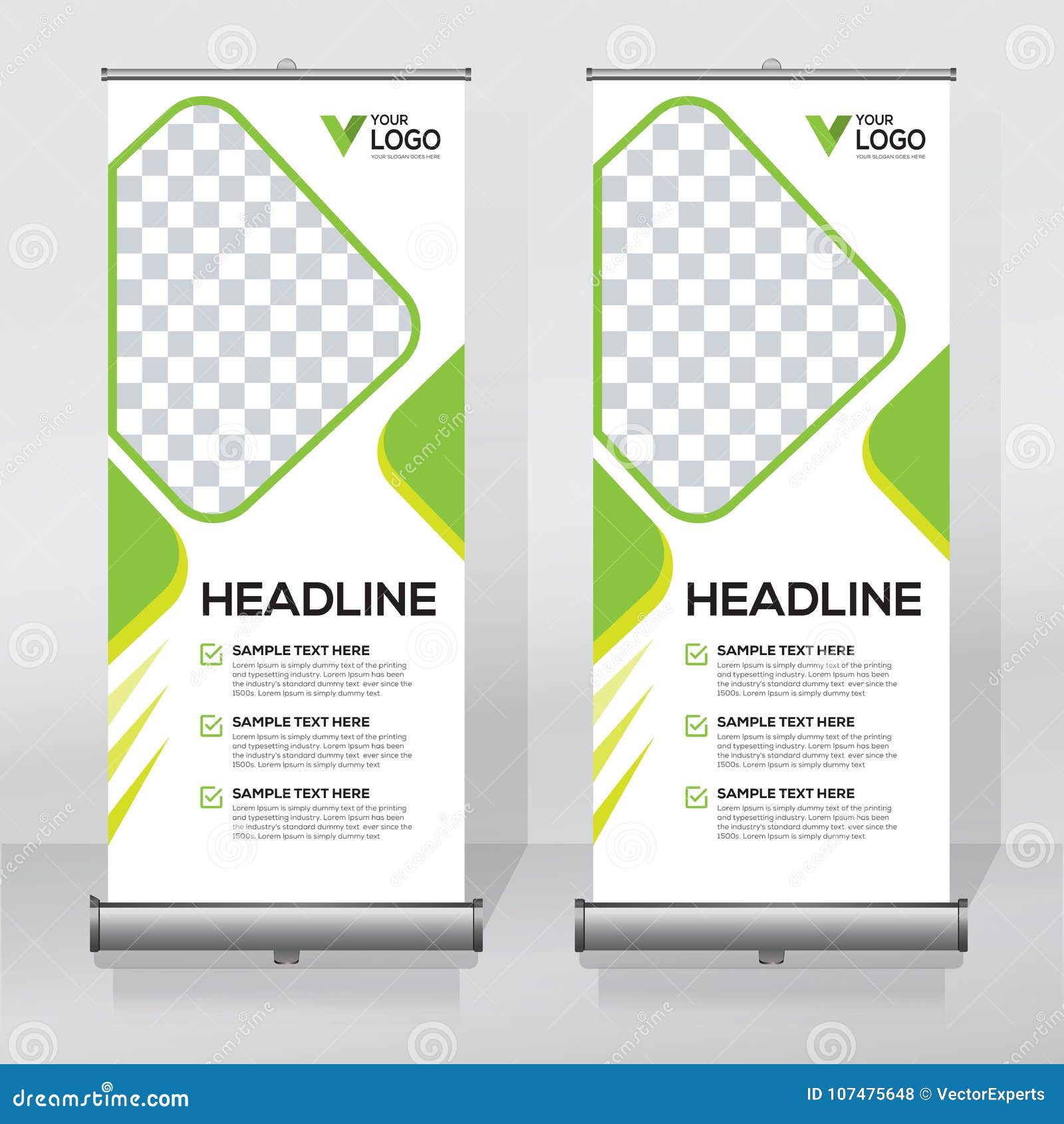 Roll Up Banner Design Template, Vertical, Abstract Background, Pull Up