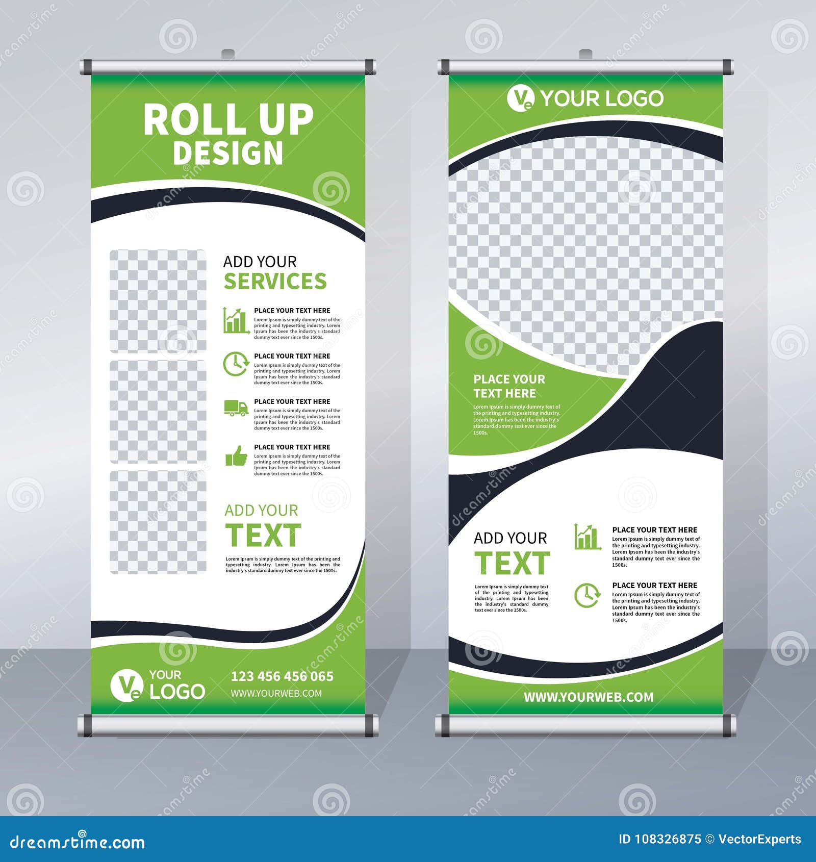 Roll Up Banner Design Template Vertical Abstract Background Pull Up Design Modern X Banner Rectangle Size Stock Vector Illustration Of Estate Fitness
