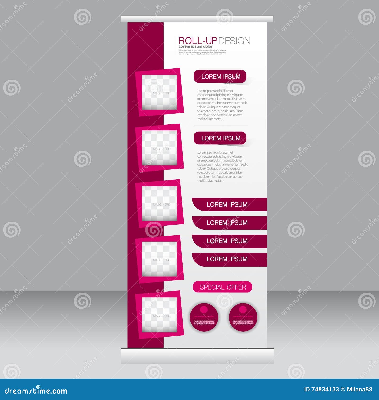  Roll Up Banner Stand Template Abstract Background For 
