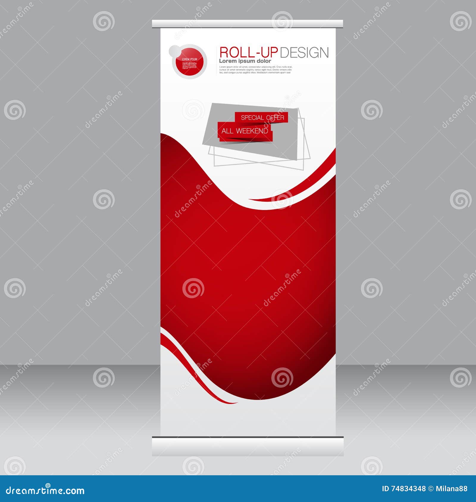  Roll Up Banner Stand Template Abstract Background For 