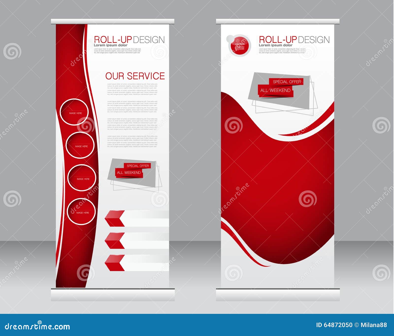  Roll Up Banner Stand Template Abstract Background For 