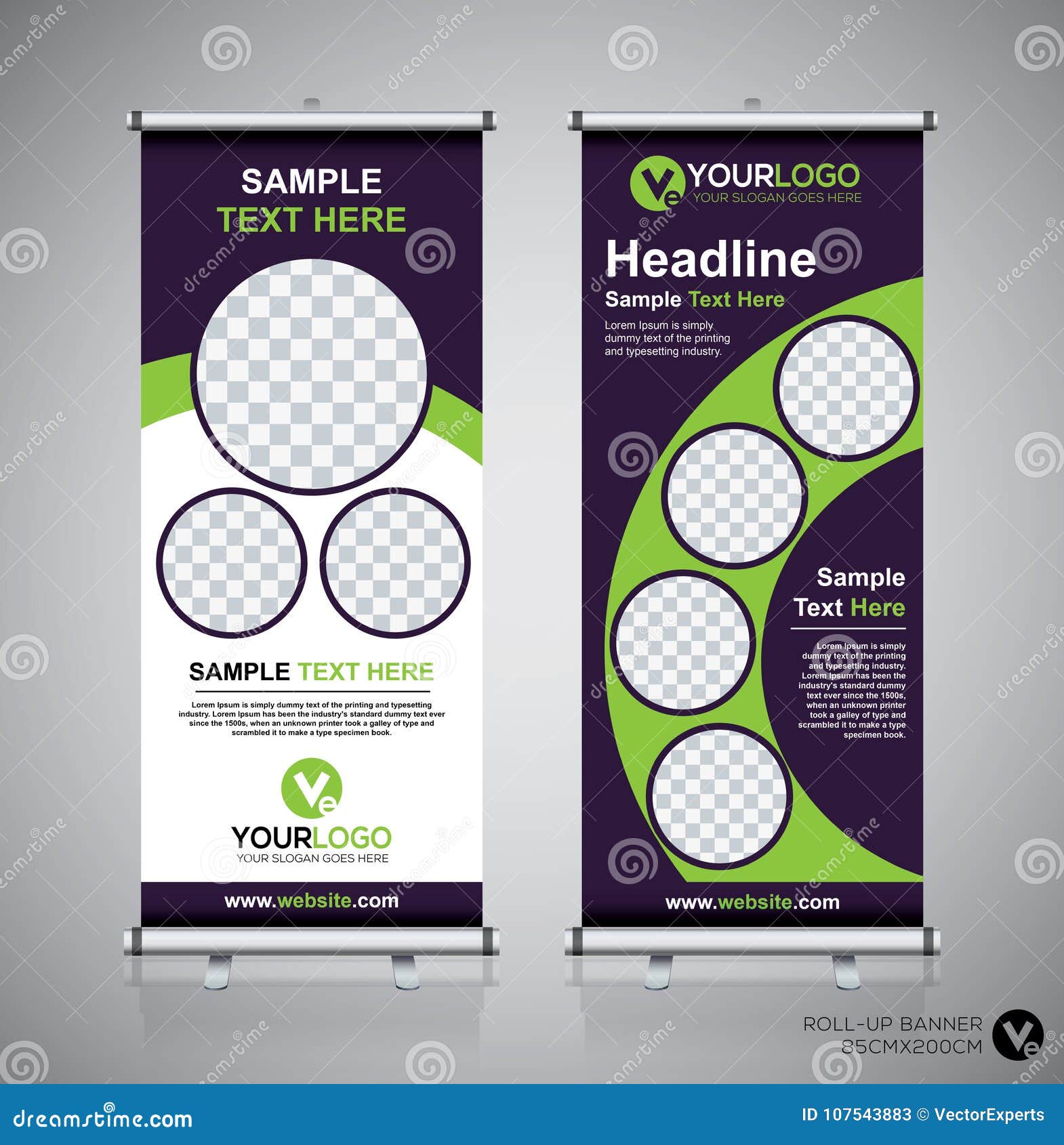 Roll Up Banner Design Template, Vertical, Abstract Background Inside Pop Up Banner Design Template