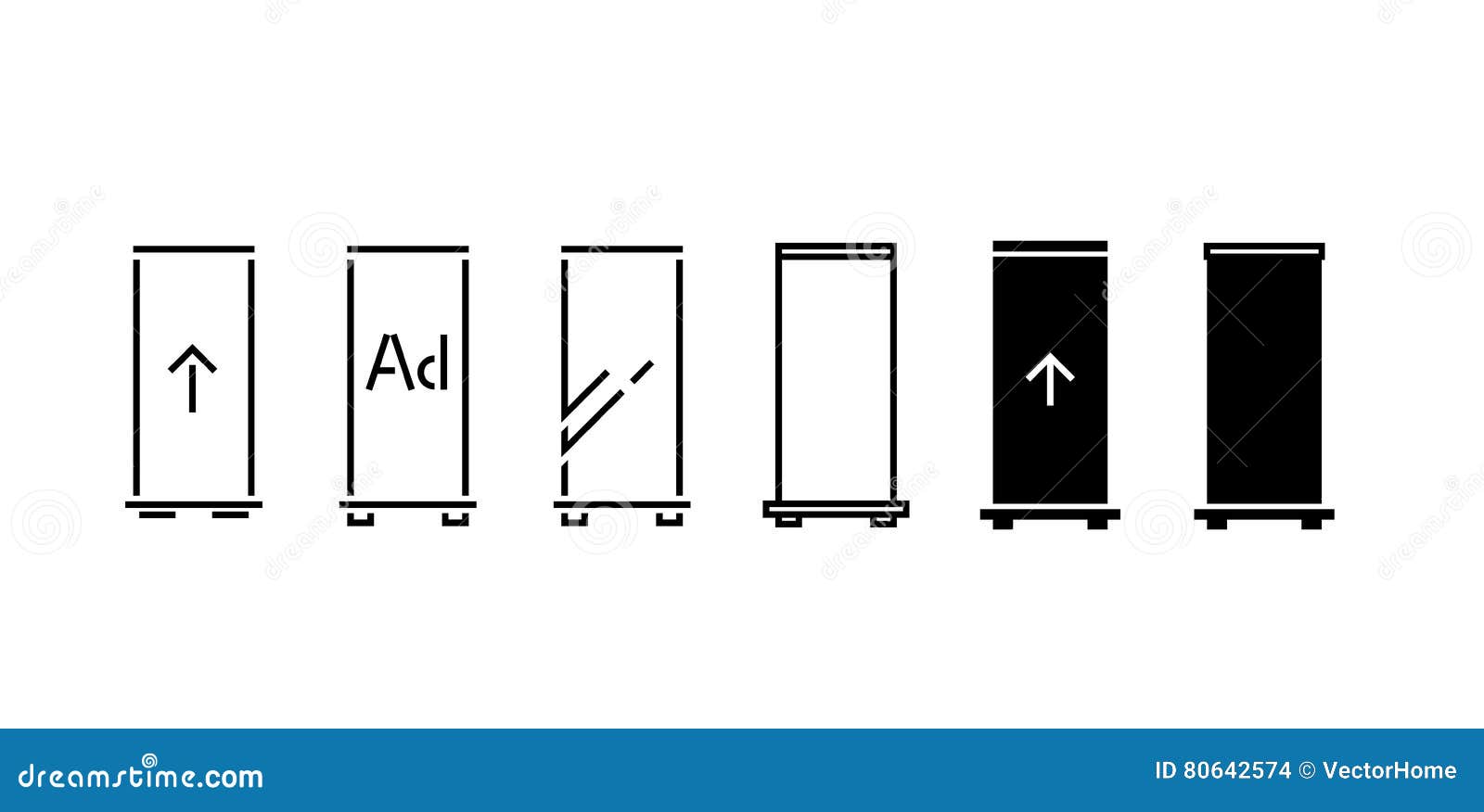  Roll Up Banners Icon Vector Illustration Vector 