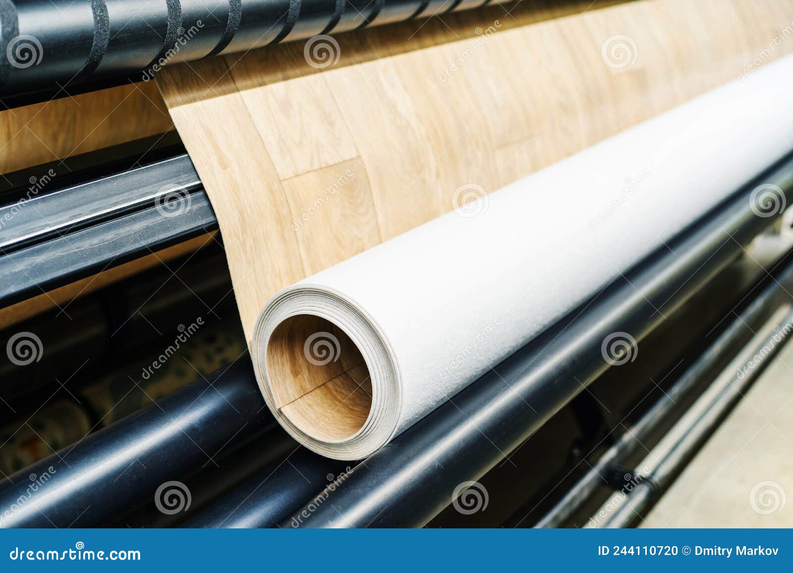 A Roll of Vinyl Linoleum in a Flooring Store. Close-up Stock Photo - Image  of sample, material: 244110720, image size:1600x1157