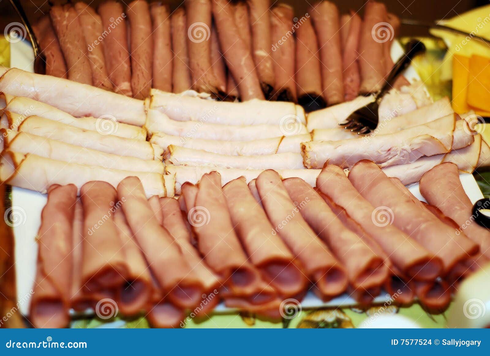 Rolled Lunch Meats stock photo. Image of 7577524