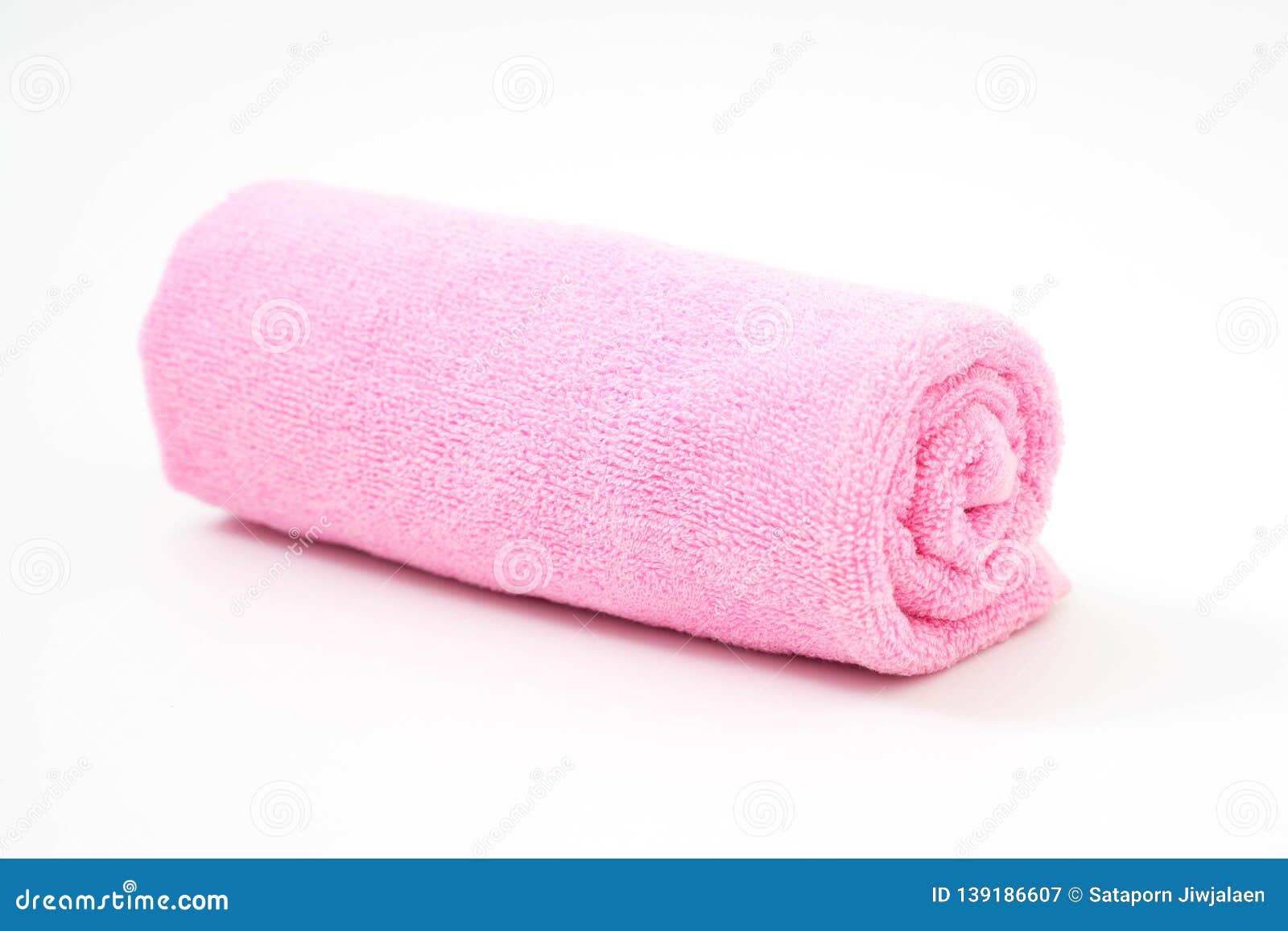 Rolled Up Pink Towel Isolated Stock Image Image of cloth, rolled