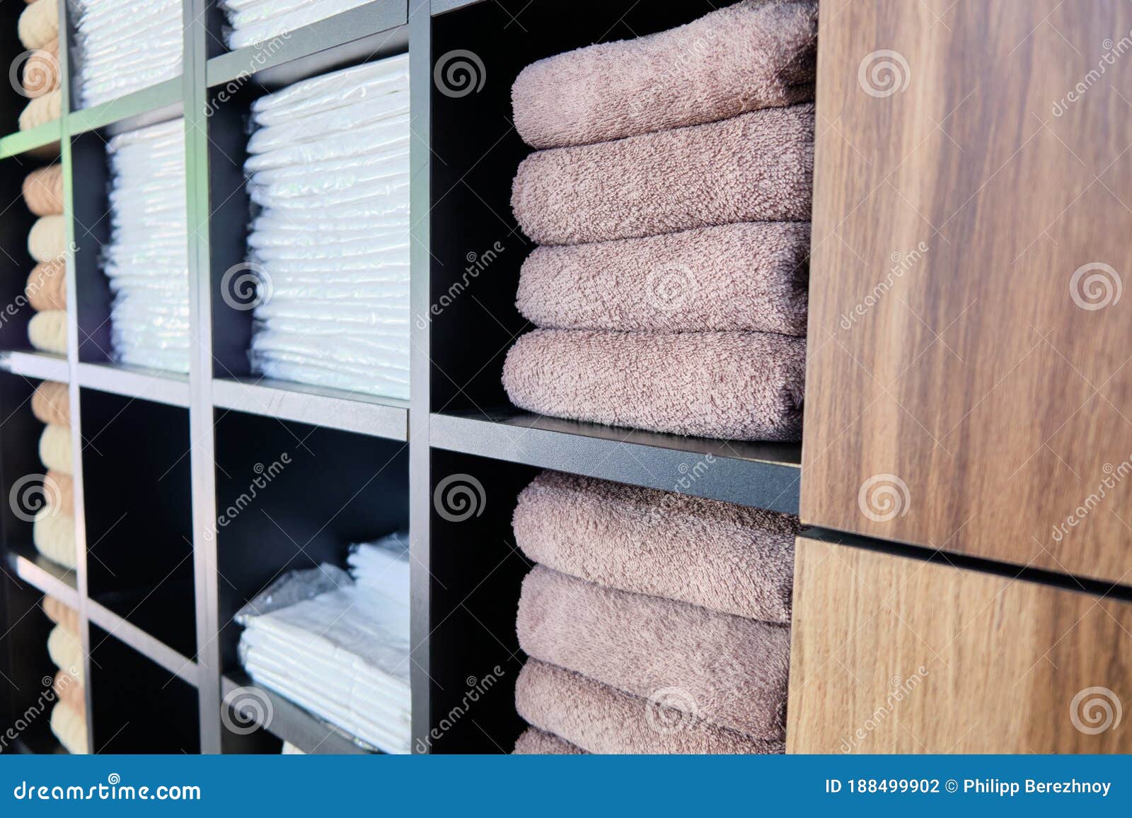 Rolled Up Towels in the Beauty Salon Stock Photo Image of hygiene