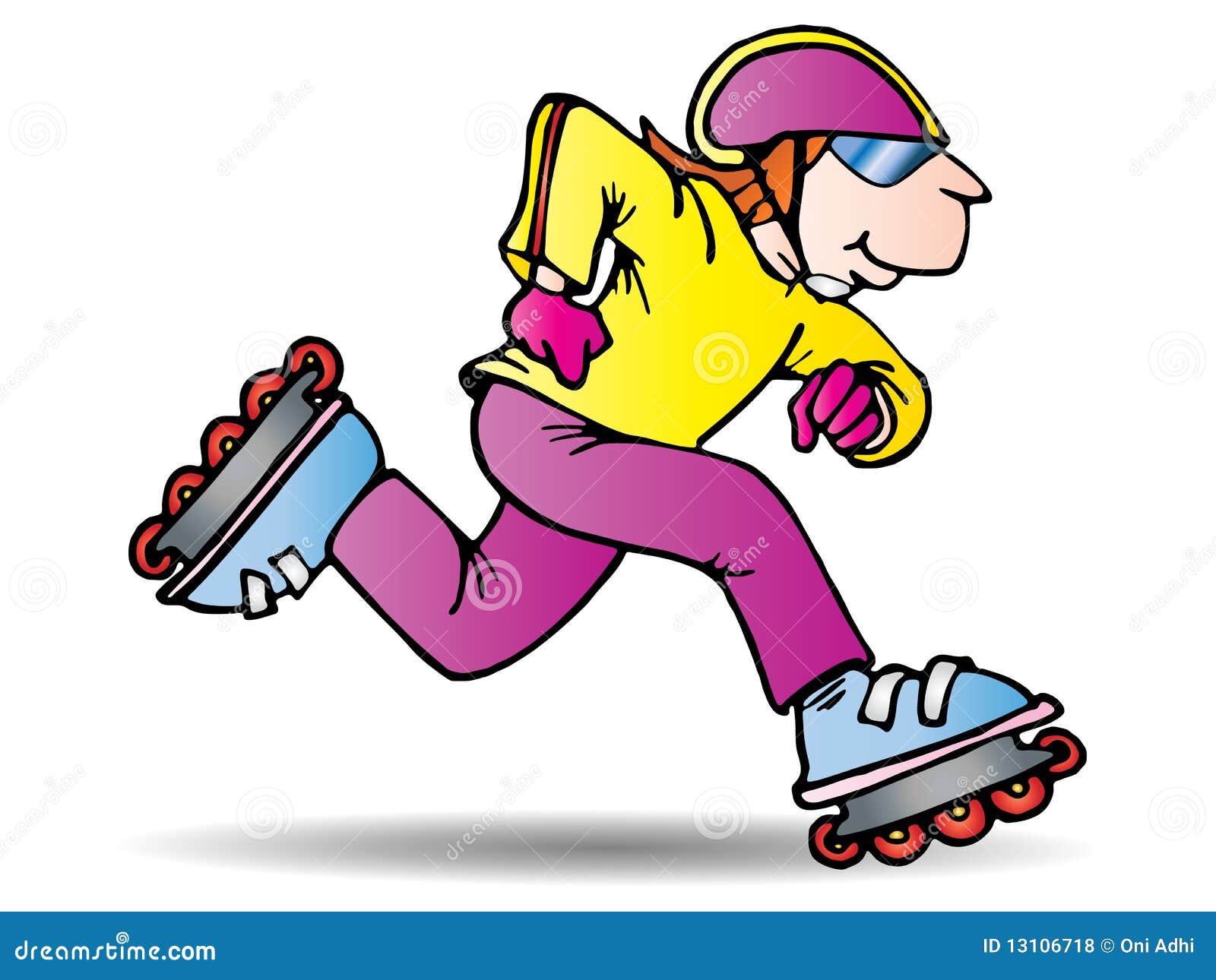 Roller blading stock illustration. Image of skates, toddler - 13106718