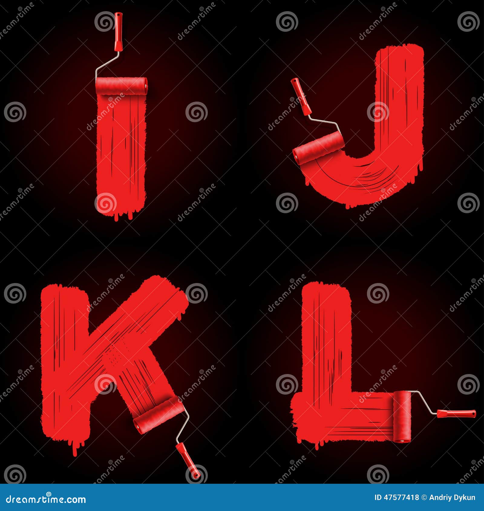 Roller brush font stock vector. Illustration of color 47577418