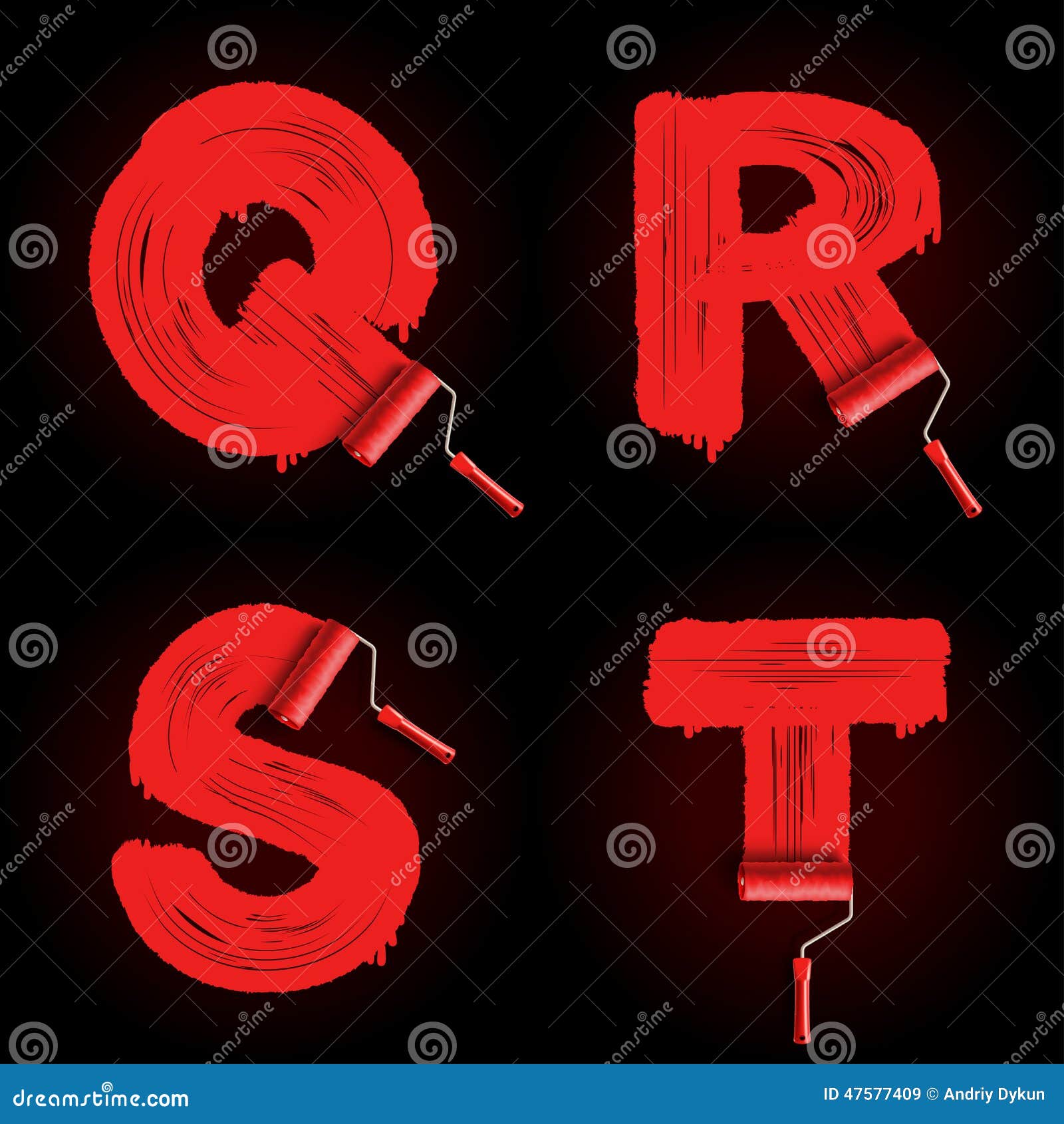 Roller brush font stock vector. Illustration of paint 47577409