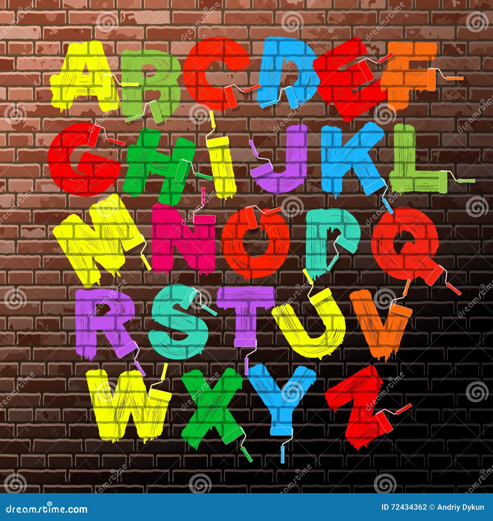 Roller brush font set stock vector. Illustration of idea 72434362