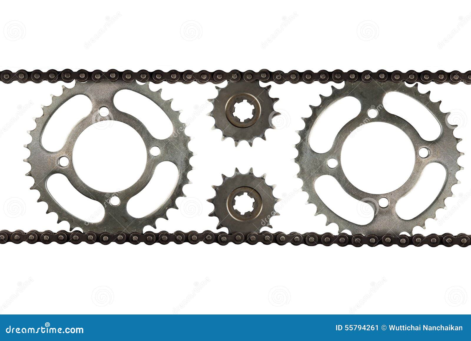 Roller Chains with Sprockets for Motorcycles Stock Image Image of