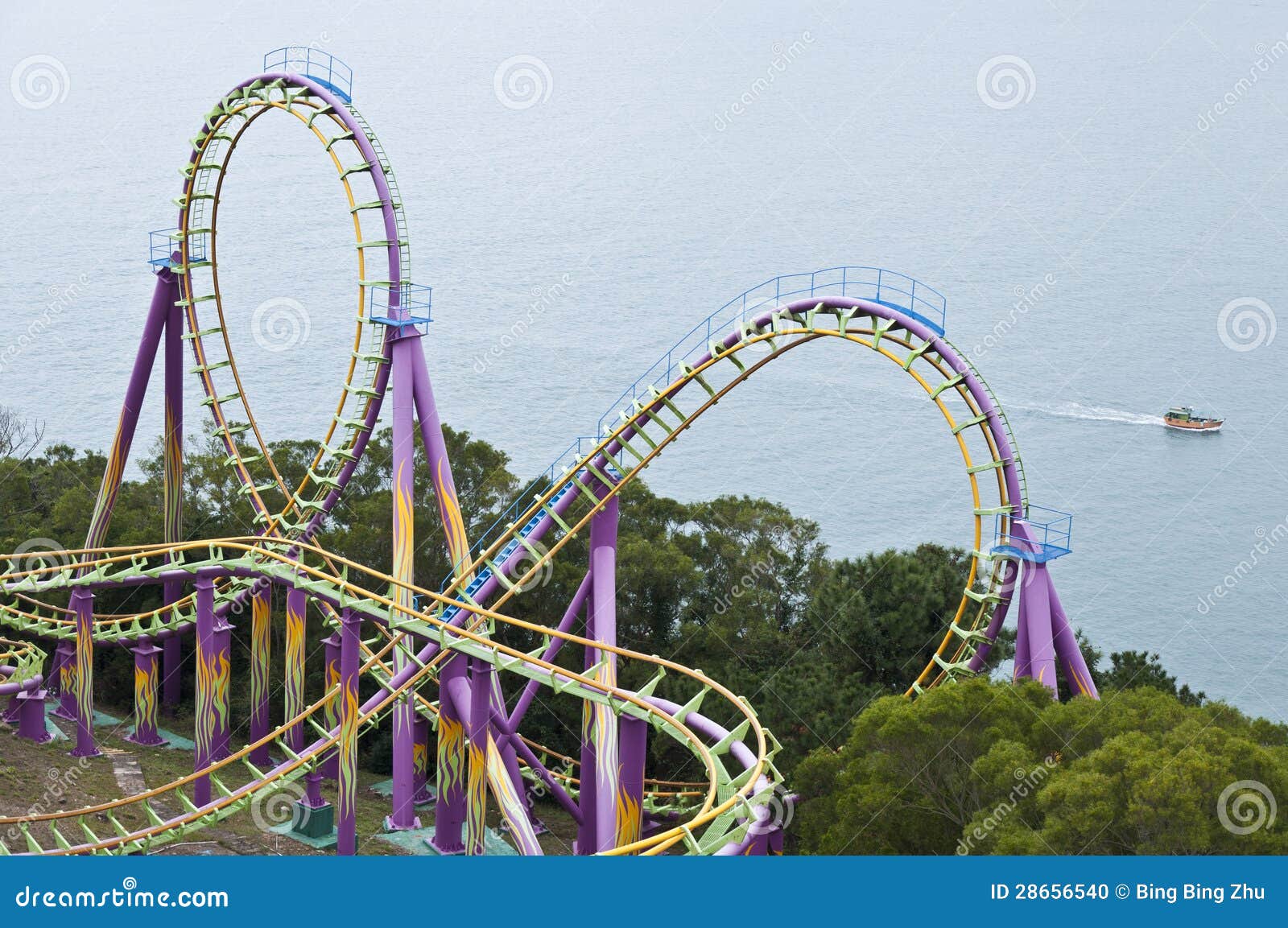 Roller coaster stock photo. Image of ocean, park, enjoy 28656540