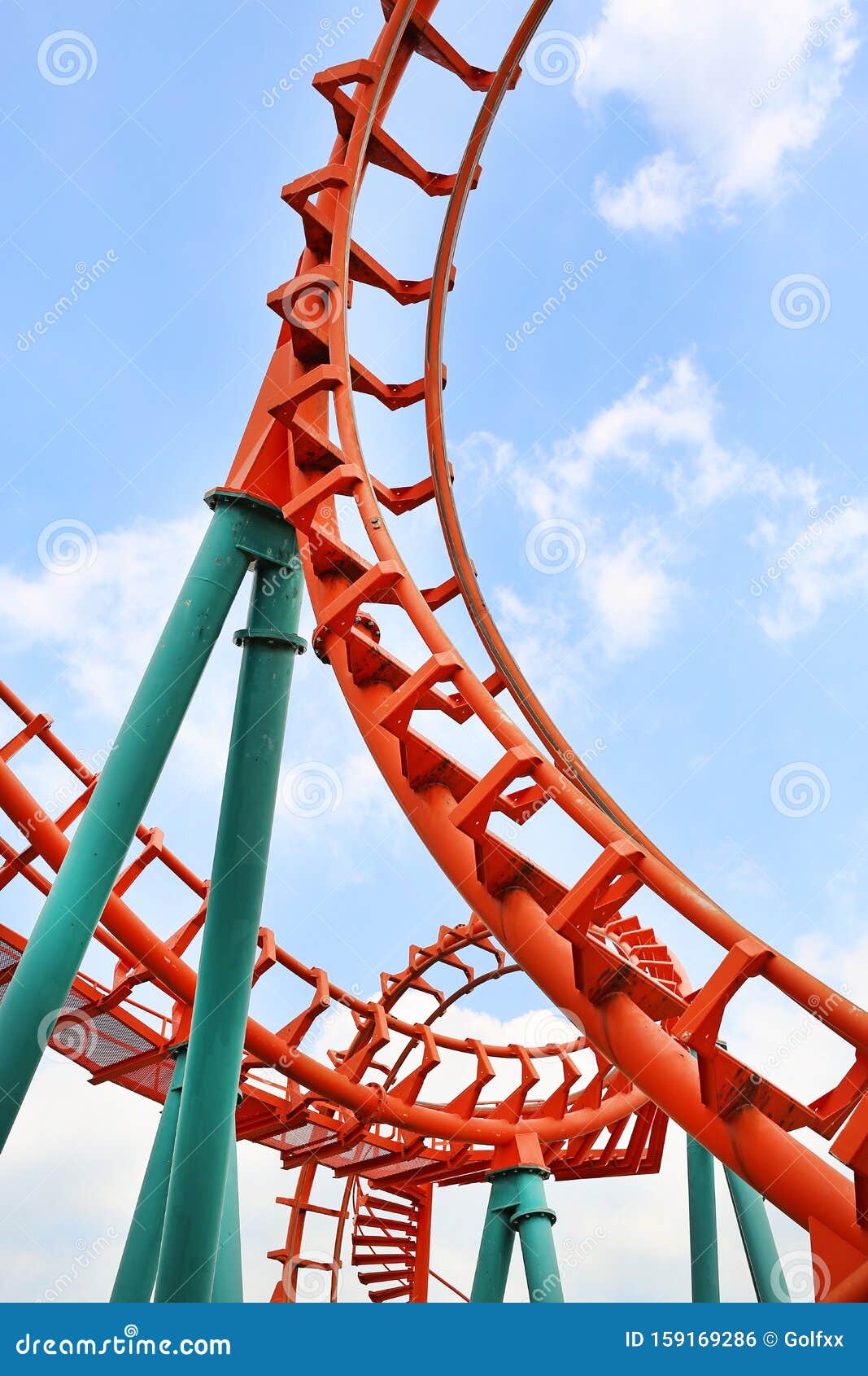Roller Coaster Against Cloud Sky Background Stock Photo Image Of Curves Cloud