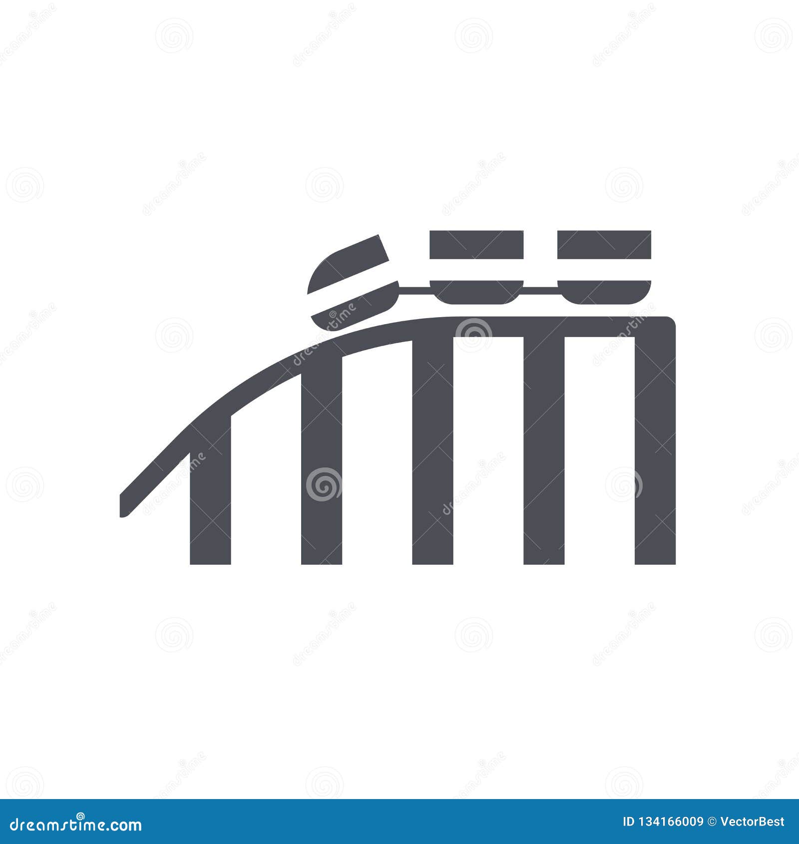 Roller Coaster Icon Vector Sign And Symbol Isolated On White Background
