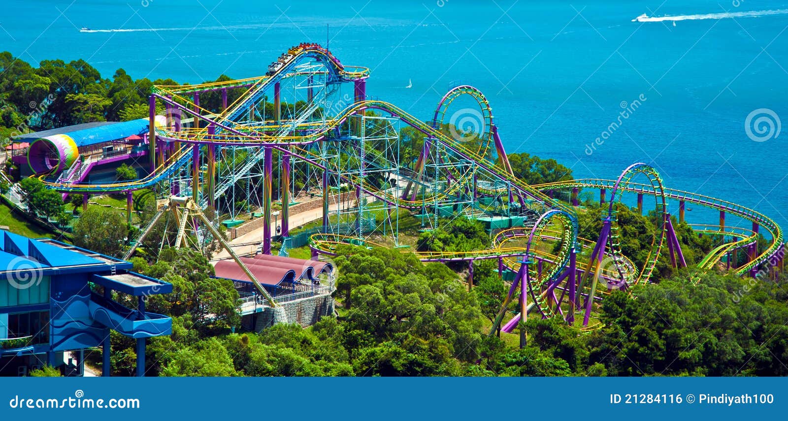 Roller Coaster at Ocean Park Hong Kong Editorial Photo - Image of park