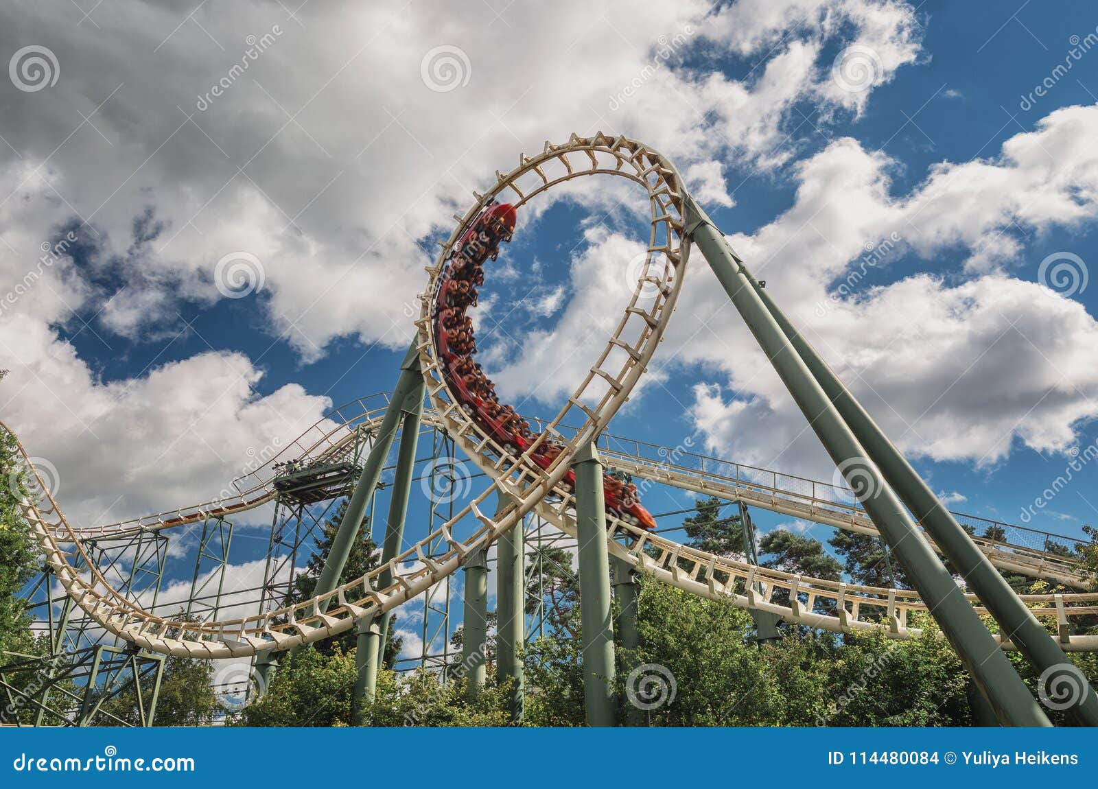 The Roller Coaster the Python in the Amusement Park Efteling Editorial ...